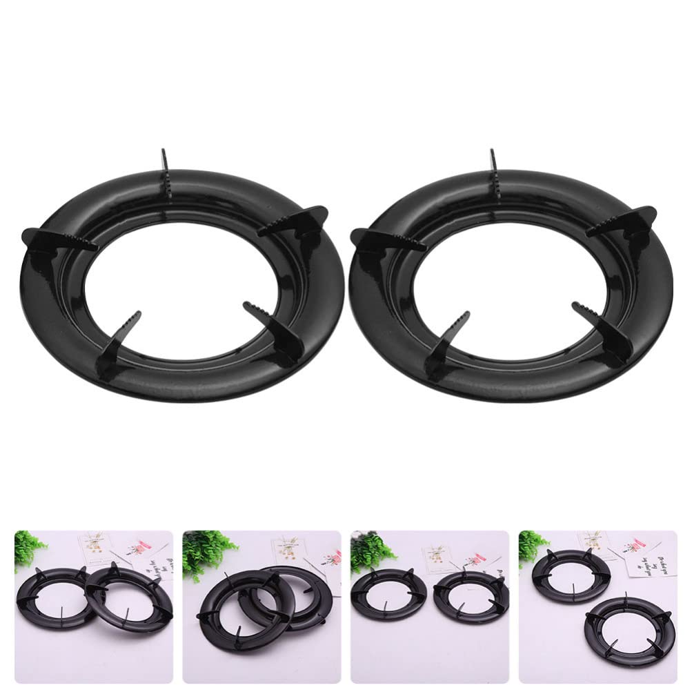2-Piece Cabilock Wok Support Ring - Heavy Duty Gas Stove Bracket & Pot Stand for Woks, Pans & Cookware - Compatible with Gas Grill, Electric Stove & Kitchen Cooktops - Perfect for Stir-Frying, Deep Frying & Asian Cooking
