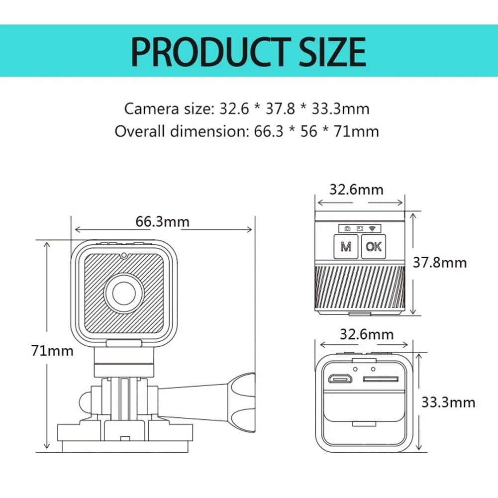 Tumuued HD 1080P Wireless IP Security Camera - Mini WiFi Surveillance Camera for Indoor/Outdoor Use, Night Vision, Motion Detection - Perfect for Home Security, Baby Monitoring & Bicycle Recording