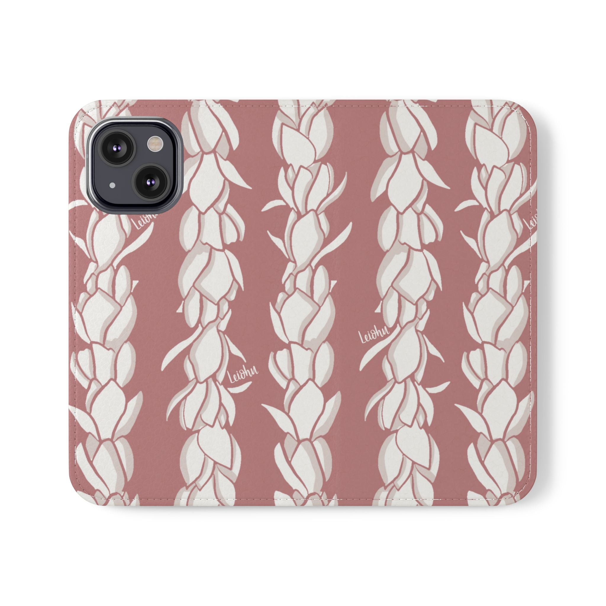Pikake Lei Folio Case - Premium Hawaiian Flower Design Phone Cover for iPhone & Samsung | Perfect for Travel, Luau Parties & Hawaiian Themed Events