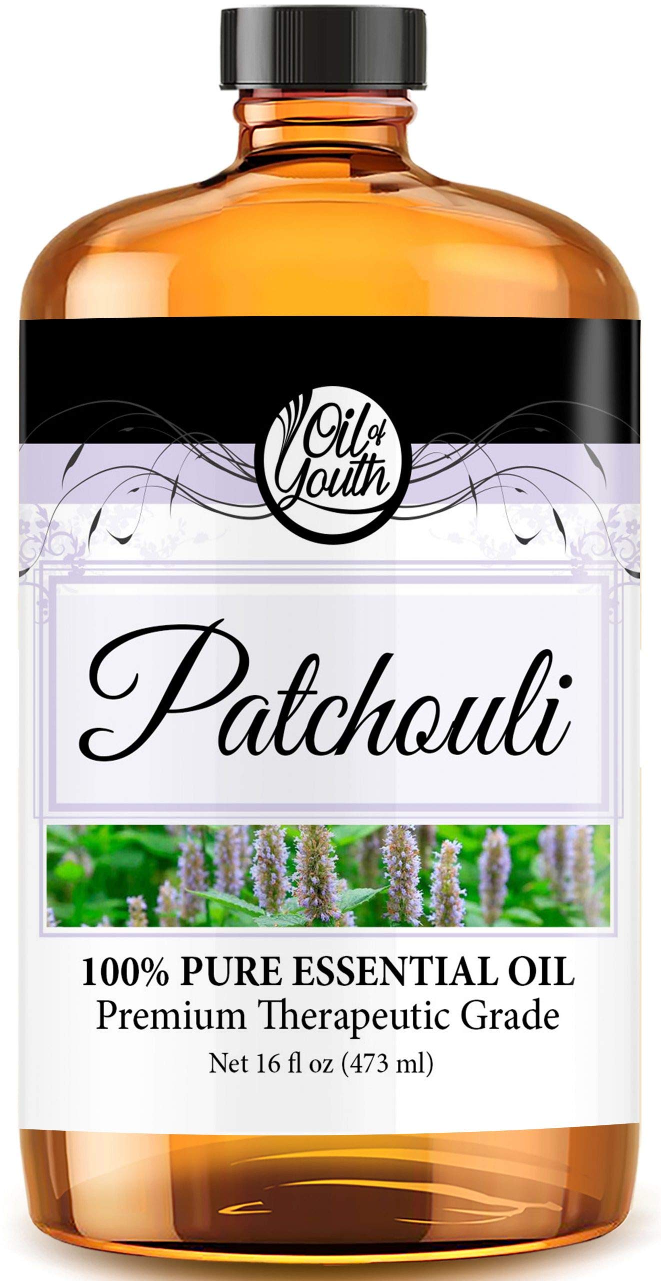 Youth Oil 16oz Patchouli Essential Oil - 100% Pure Natural Aromatherapy Oil for Diffuser, Massage & Skin Care - 16 Fluid Ounces
