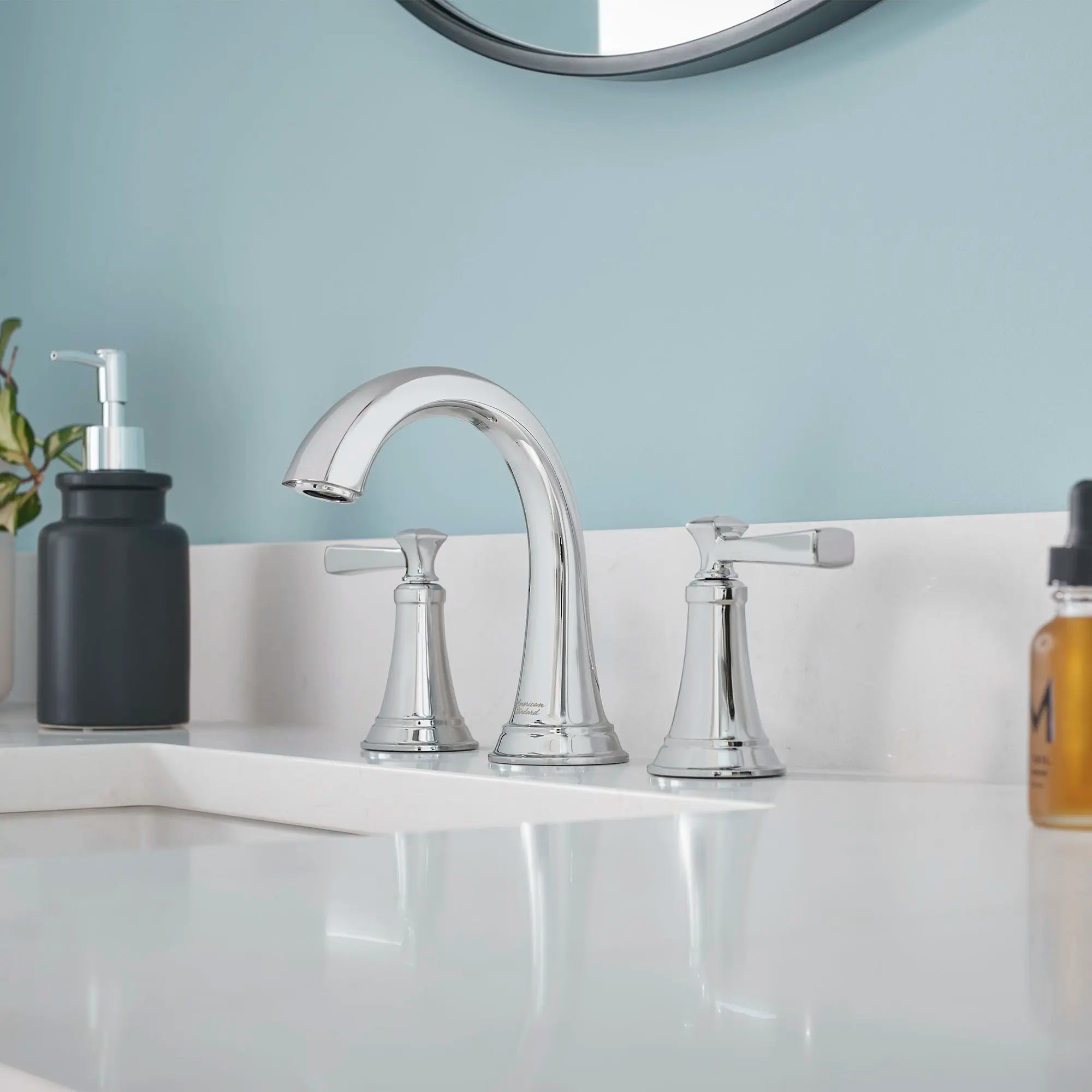 Glenmere 8 Inch Widespread 2 Handle Bathroom Faucet - 1.2 GPM/4.5 LPM Water-Saving Design with Lever Handles - Perfect for Modern Bathroom Vanities and Powder Rooms