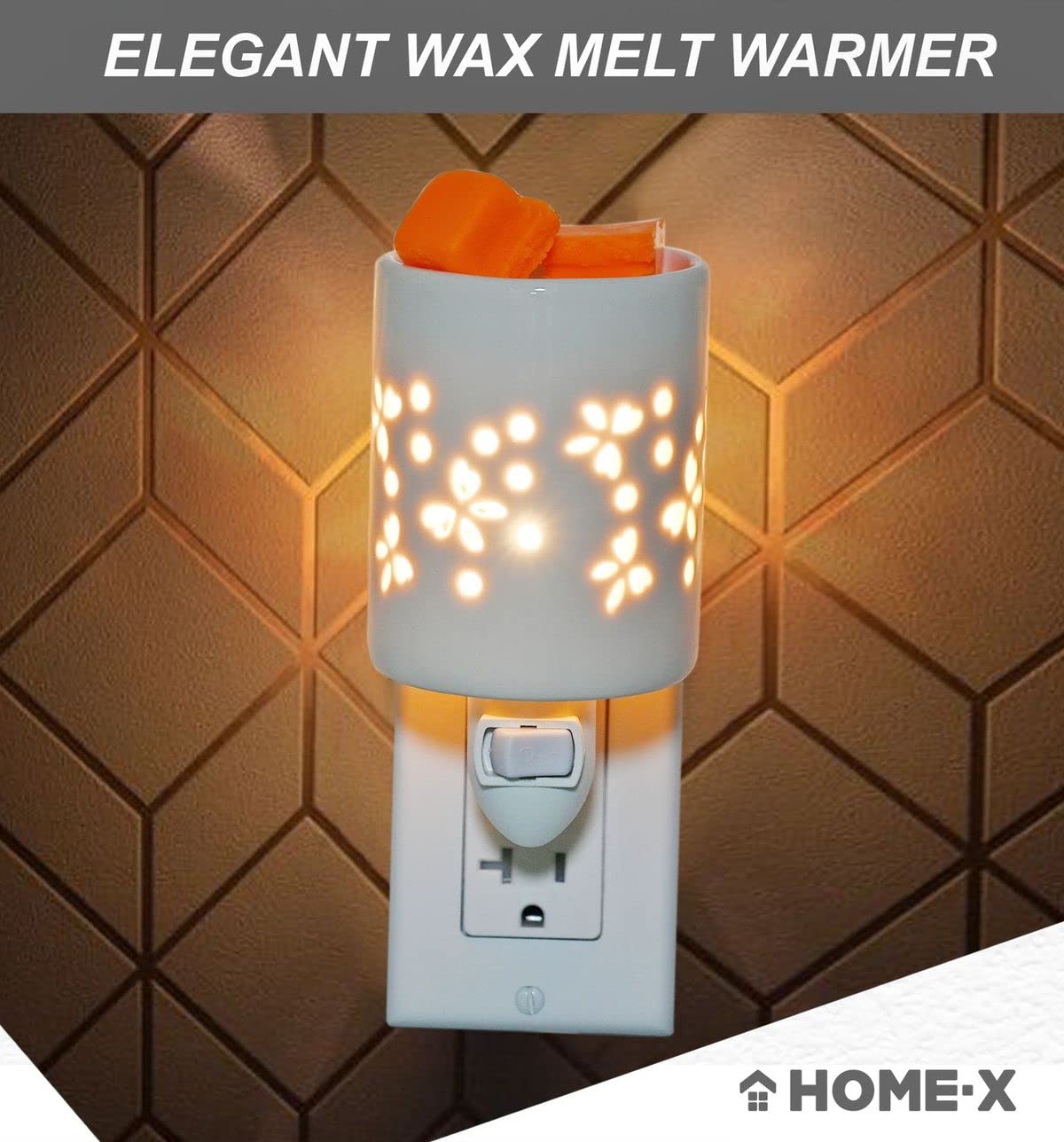 Home-X Plug-In Wall Wax Melt Warmer - Electric Ceramic Essential Oil Diffuser & Fragrance Burner - Compact Scented Wax Tart Warmer for Wax Melts & Candle Cubes - Perfect for Bedroom, Bathroom, Kitchen, Office - Butterfly Design Home Aromatherapy Decor