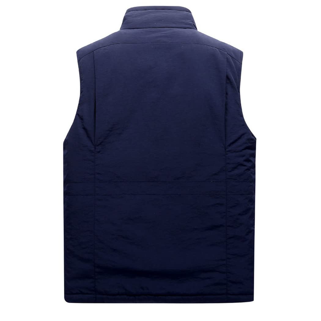 Men's Thick Fleece Waterproof Winter Vest with Multiple Pockets - Lightweight Sleeveless Jacket for Outdoor Photography, Hiking & Casual Wear in Spring & Autumn