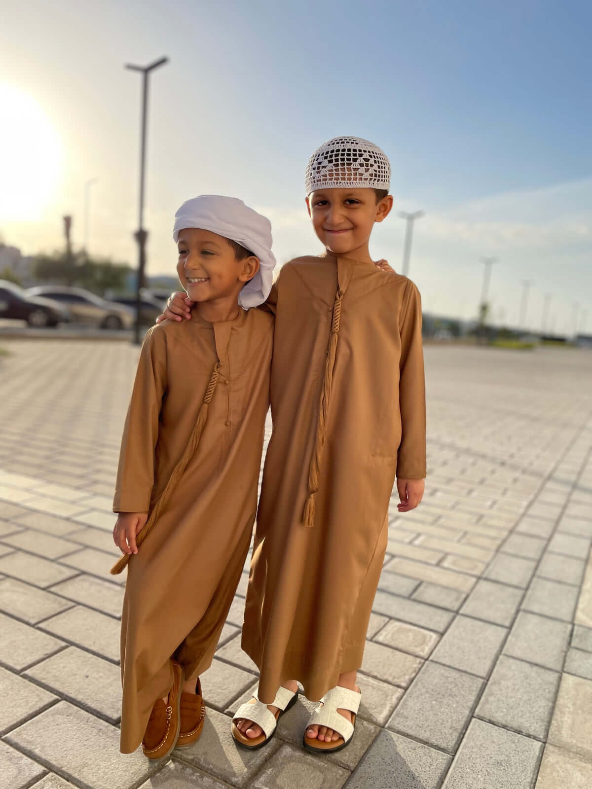 Emirati Mustard Baby Jubba - Traditional Arabic Dress for Infants - Perfect for Eid, Weddings & Special Occasions