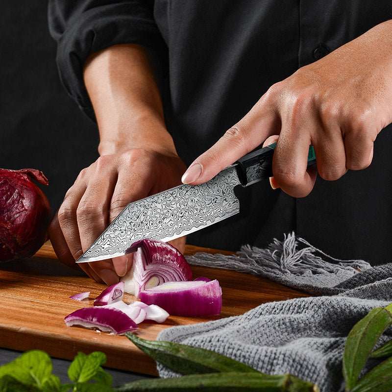 Premium Kerei VG10 Damascus Chef Knife - Bunka Style Japanese Kitchen Knife with Carbon Fiber & Aluminum Composite Handle - Perfect for Sushi, Vegetables & Precision Cutting
