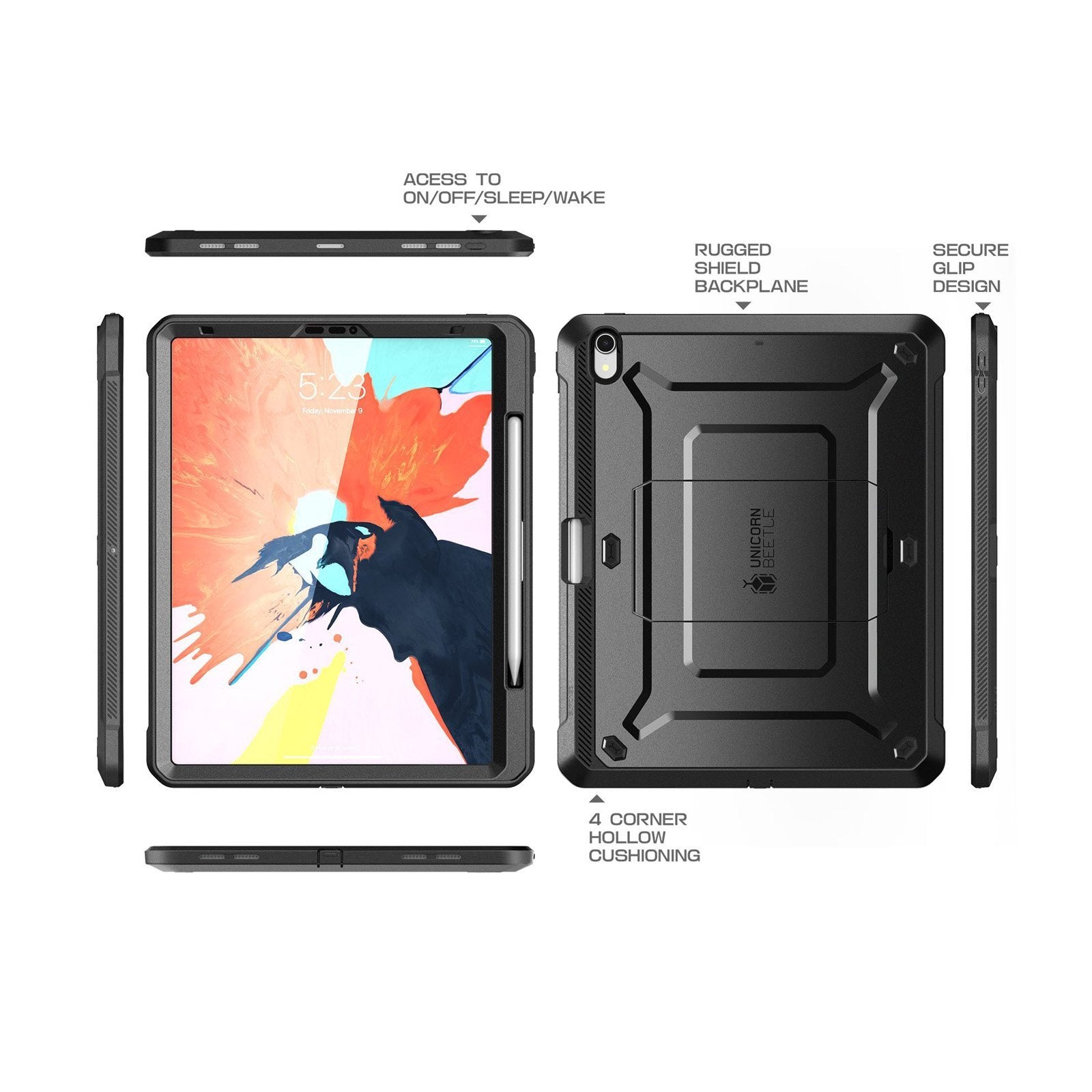 iPad Pro 11 inch (2018) Case - Unicorn Beetle Pro Rugged Full Body Protective Cover with Apple Pencil Holder | Shockproof & Drop Protection | Perfect for Work, Travel & Outdoor Use