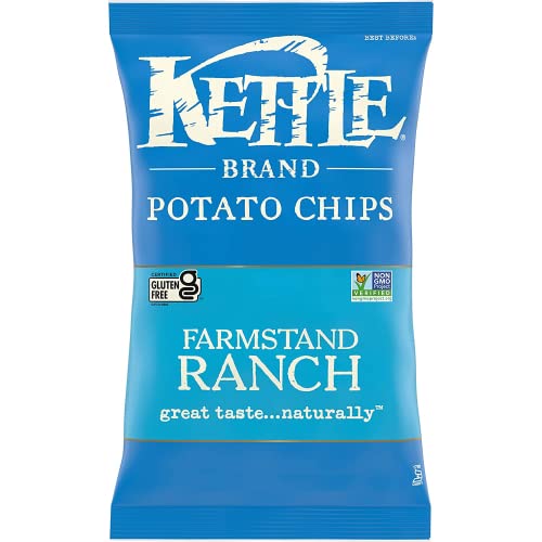 Kettle Brand Farmstand Ranch Kettle Potato Chips - 7.5 Oz (Pack of 3) | Crunchy Snack for Parties, Picnics & Movie Nights | Gluten-Free Potato Crisps