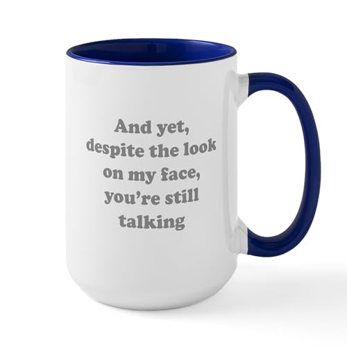 White/Navy Inside - You're Still Talking Large Mug