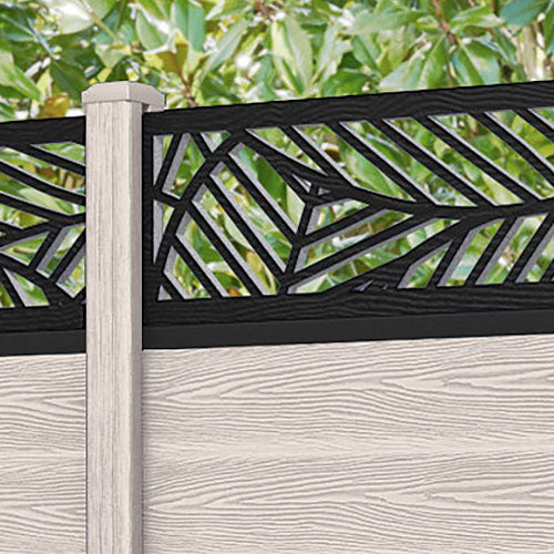Classic Habitat Fence Panel - Mid Stone Color with Composite Posts | Durable Outdoor Privacy Fence for Backyard, Garden & Pool Areas