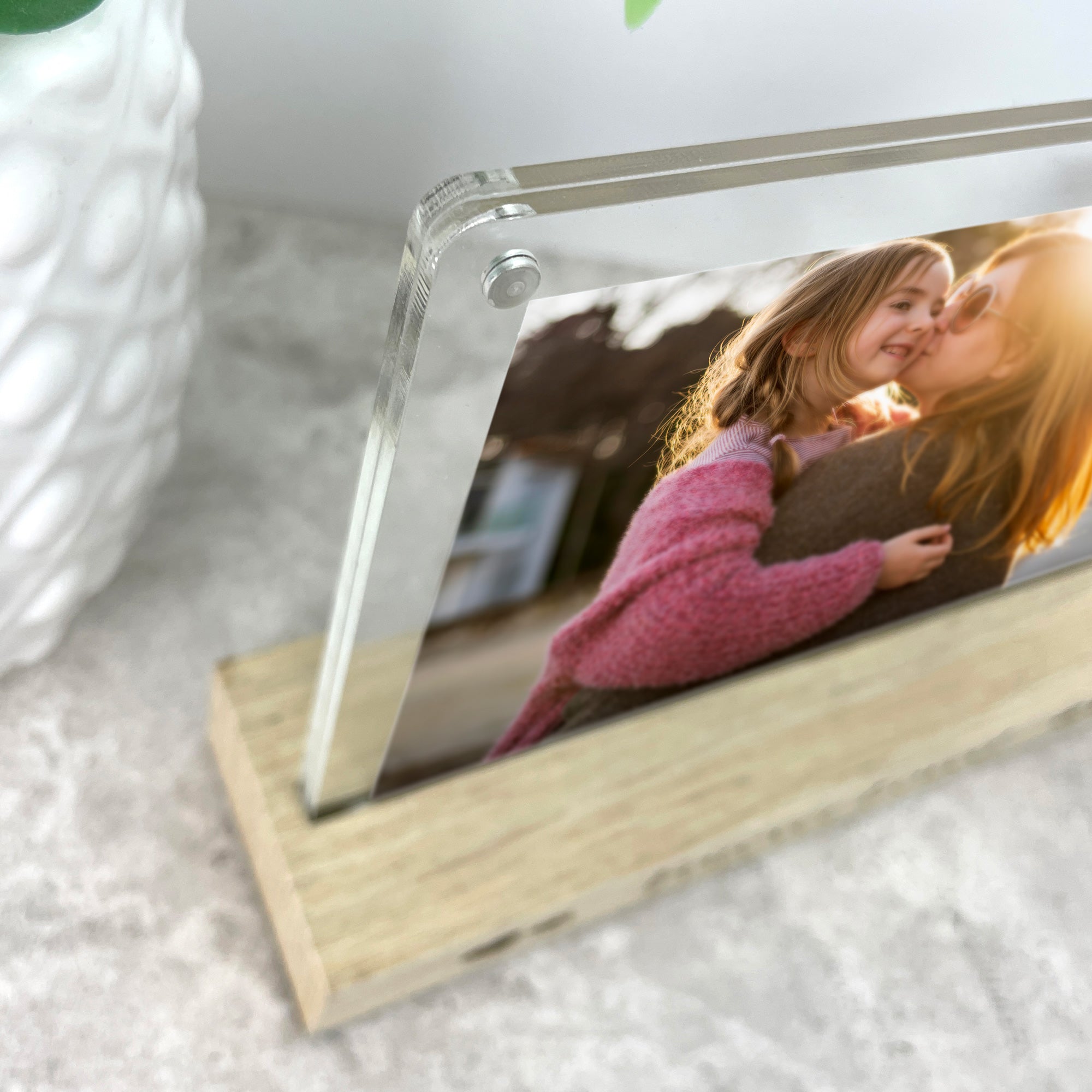 Personalized Kids Handwriting Style Wooden Base 6x4 Photo Frame - Perfect for Children's Room Decor, Nursery Wall Art & Gift for Birthdays, Christmas