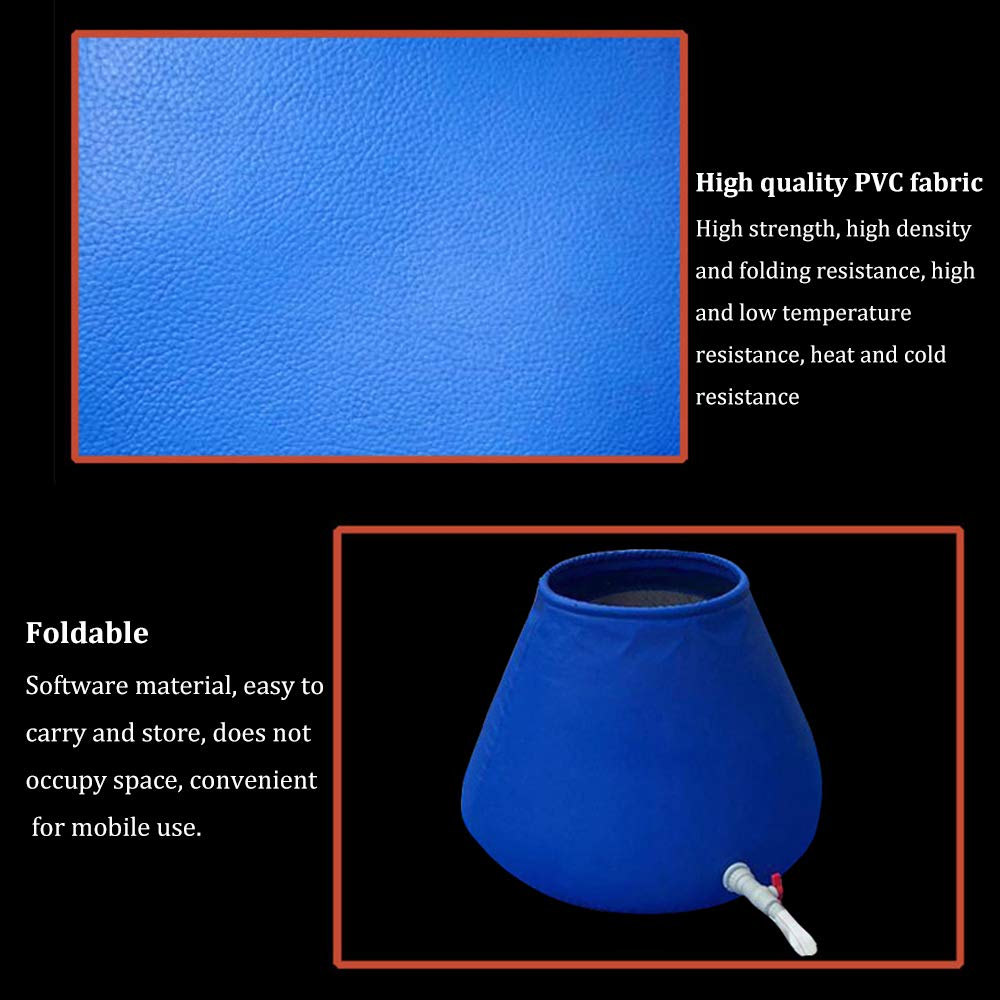 Portable Large Capacity Water Storage Tank - Foldable Emergency Water Bag with Faucet for Outdoor, Camping, Rainwater Collection, Agriculture & Disaster Preparedness | Durable Mobile Water Container for Hiking, RV, Emergency Survival Kits