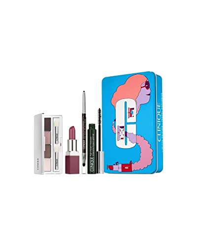 Clinique 4-Piece Jet Set After Sundown Limited Edition Makeup Set (Eyeshadow Palette, Mascara, Eyeliner & Lipstick) - Perfect for Travel, Date Night & Special Occasions