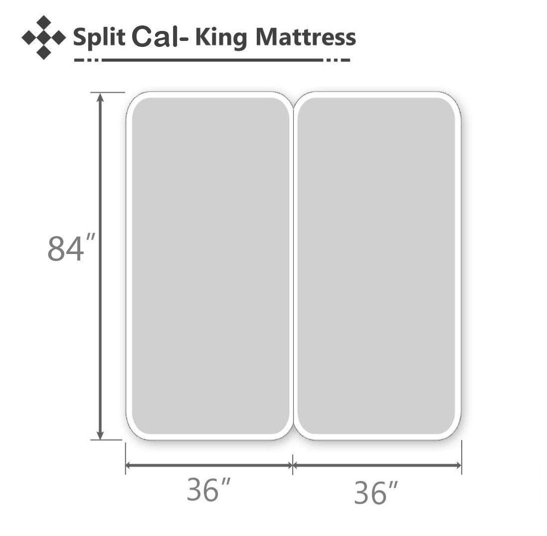 Split California King Sheet Set (5Pc) - 100% Egyptian Cotton 800 Thread Count Adjustable Bed Sheets with 18