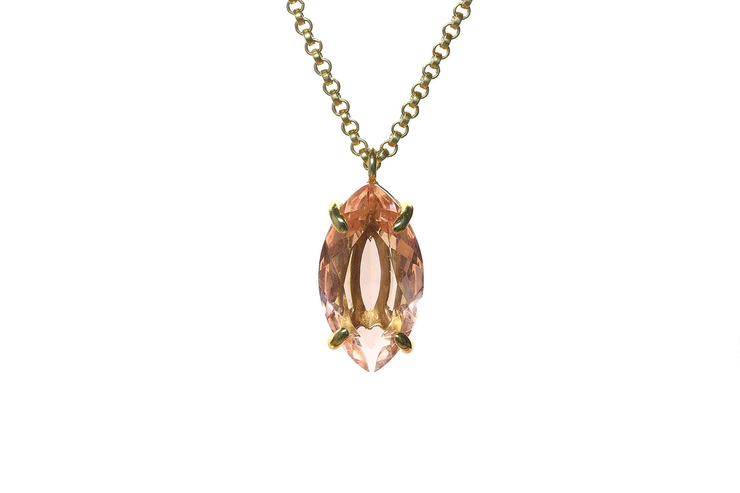 Handmade Morganite Anemone Necklace for Women - Elegant Marquise Cut Gemstone Jewelry - Perfect for Everyday Wear, Bridal Accessories & Special Occasions - Comes with Gift Box