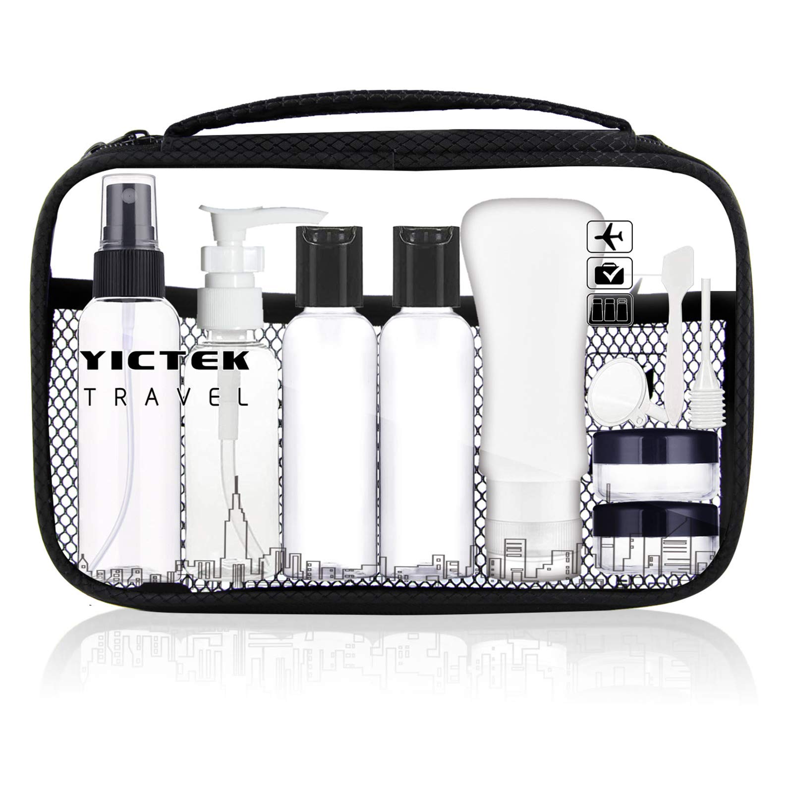 TSA Approved Empty Plastic Travel Bottles Set - Leak-Proof Toiletries Containers for Shampoo, Conditioner & Lotion (3oz/100ml) - Perfect Carry-On Essentials for Women & Men | Ideal for Air Travel, Gym, Camping & Vacation