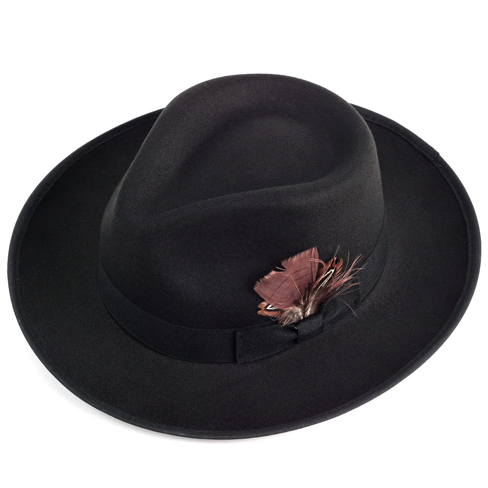 Stylish FADACHY Fedora Hat for Men & Women - Wide Brim Felt Dress Hat, Classic Panama Trilby Design - Perfect for Outdoor Events, Weddings & Fashion Accessories