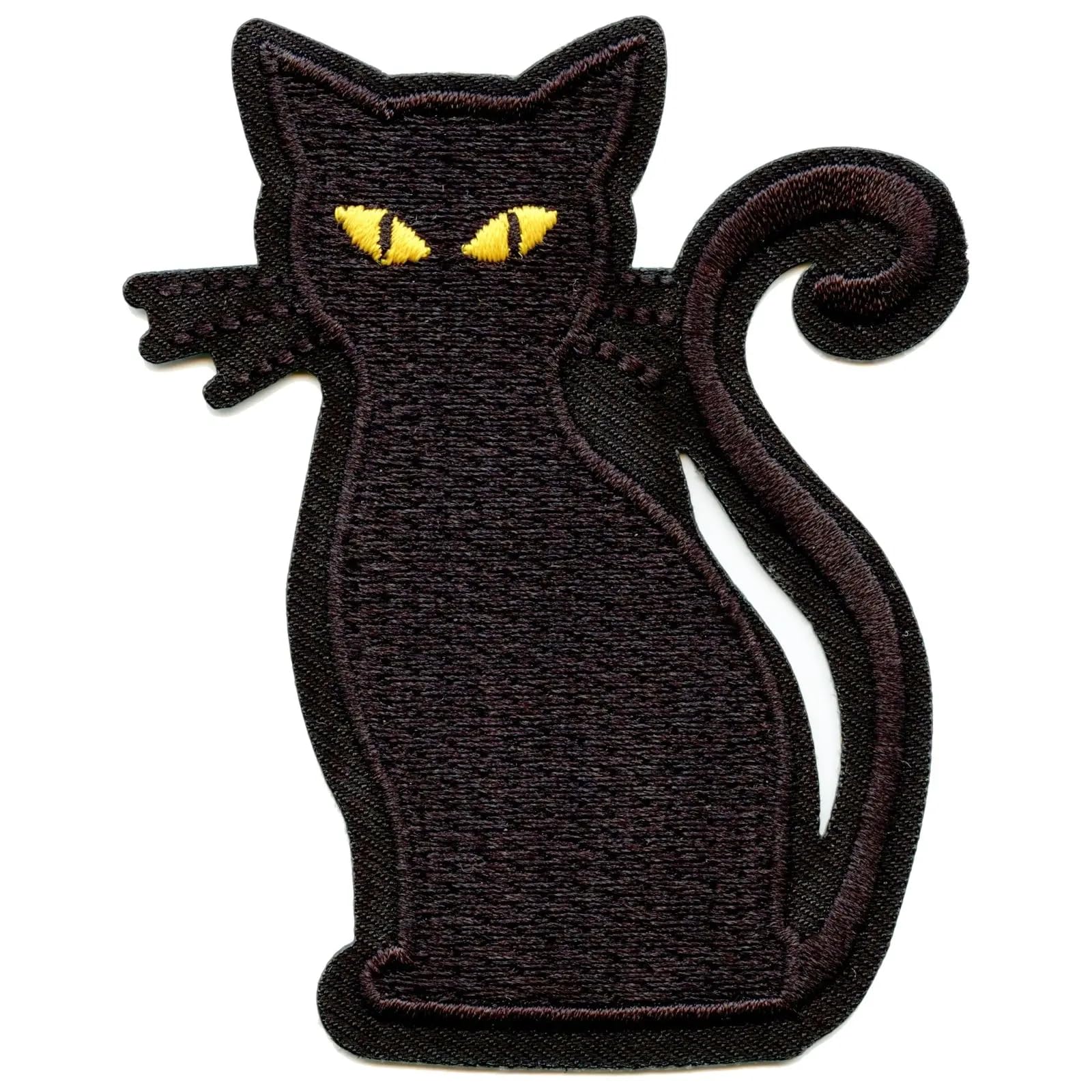 Scary Black Cat Halloween Iron-On Embroidered Patch - Perfect for Costumes, Jackets & DIY Crafts