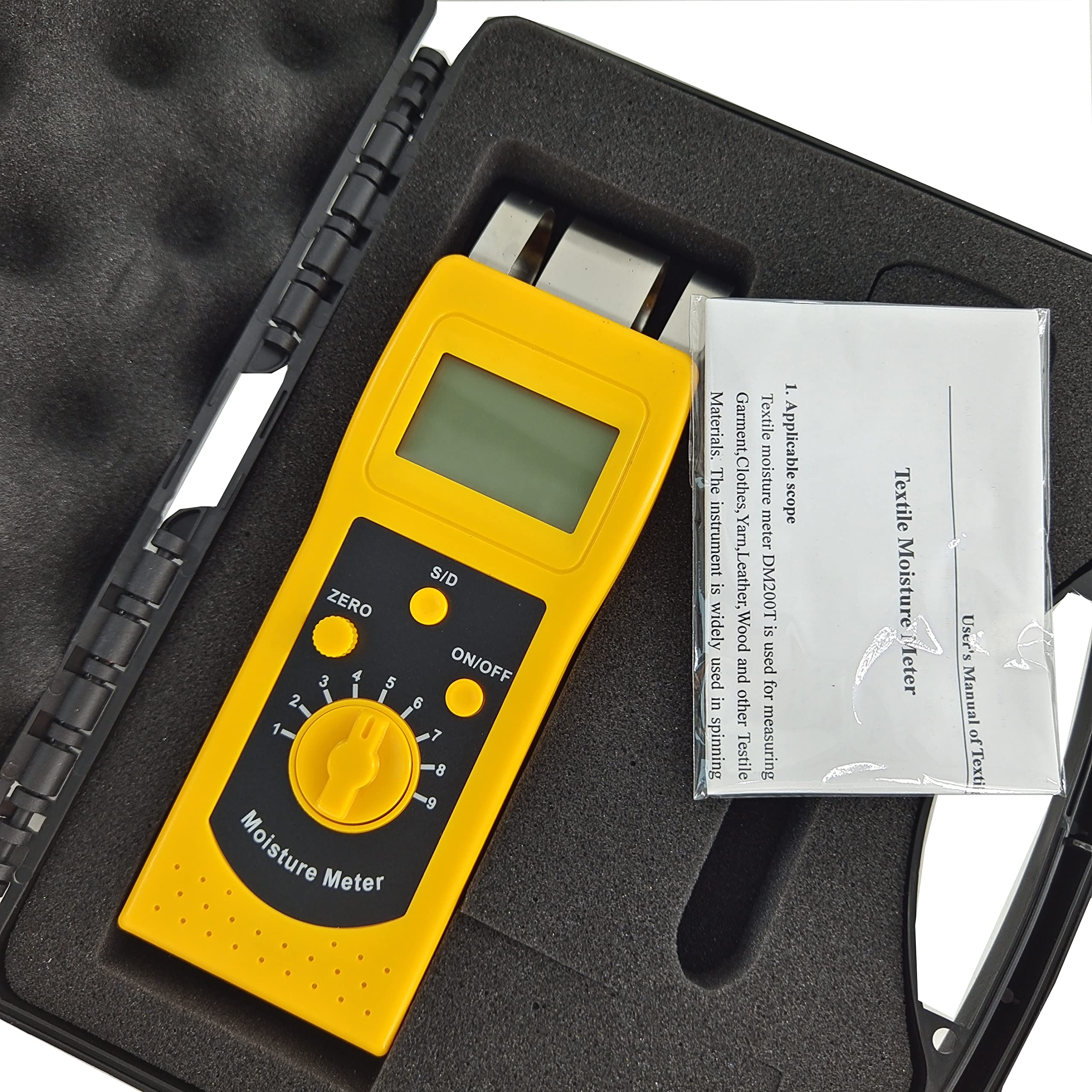 Digital Textile Moisture Meter Tester - 0.0% to 90% Measuring Range for Cotton, Clothes, Yarn & Wool - Perfect for Fabric Quality Control in Textile Manufacturing & Laundry Services