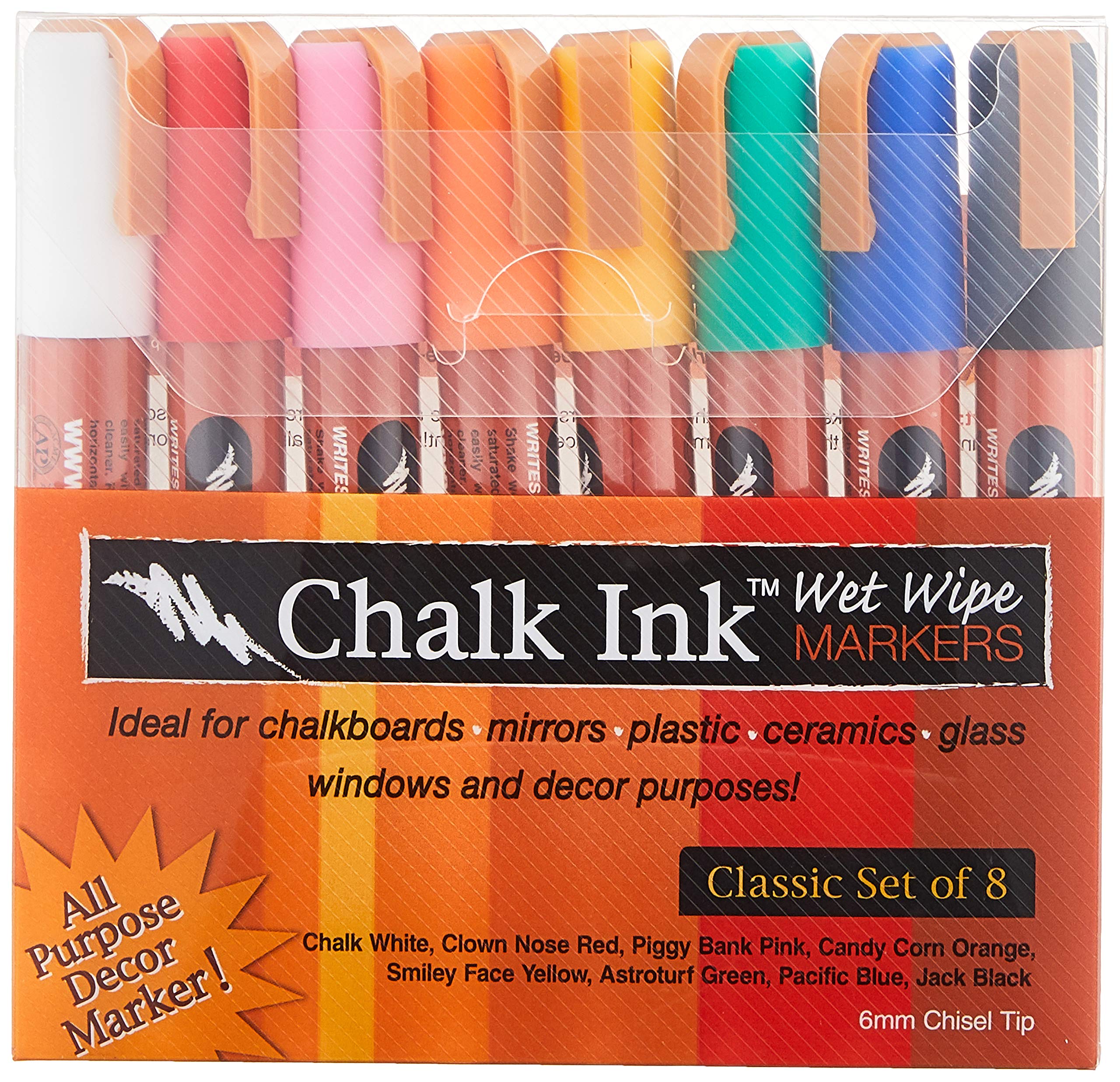 8-Color Chalk Ink Marker Set - Vibrant & Erasable for Whiteboards, Glass, & Chalkboards - Perfect for Teachers, Offices & Home Decor