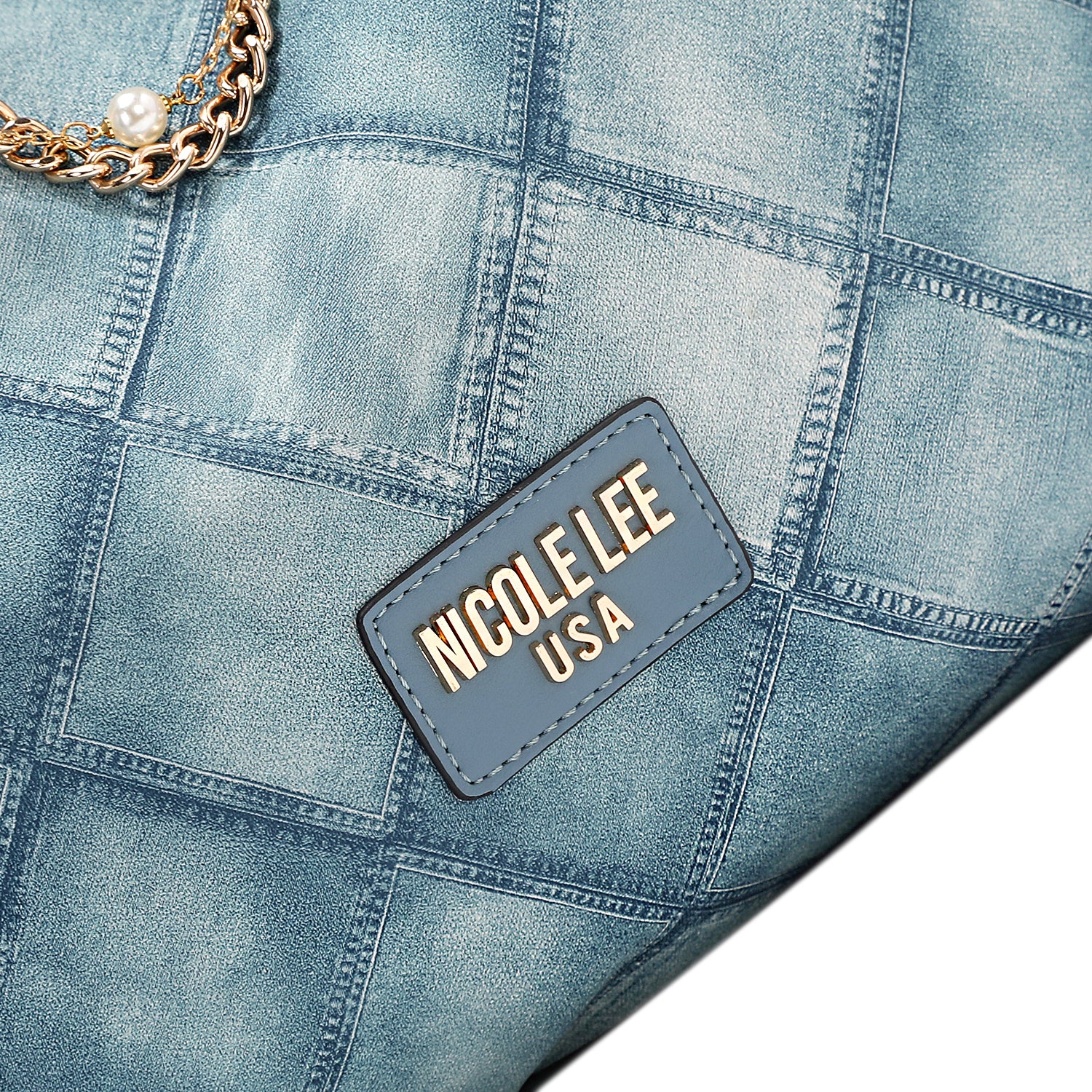 Blue Flower Large Shoulder Bag for Women - Stylish Crossbody Purse with Adjustable Strap, Perfect for Work, Travel & Everyday Use