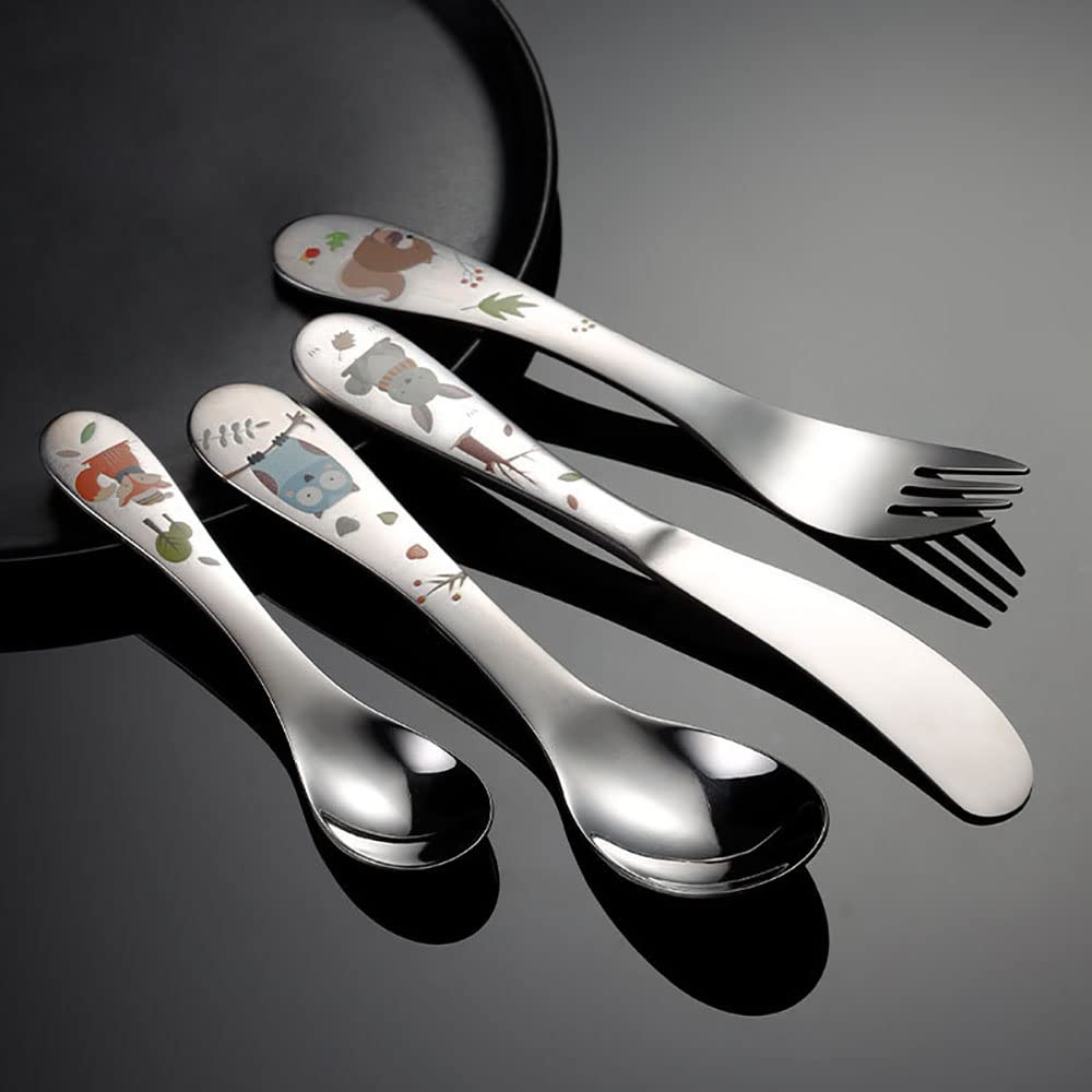 32-Piece Stainless Steel Children's Silverware Set - Mirror Polished Dinner Forks, Spoons & Knives for Home, Kitchen & Restaurant Use - Dishwasher Safe Flatware Set for Parties, Family Dinners & Catering Events