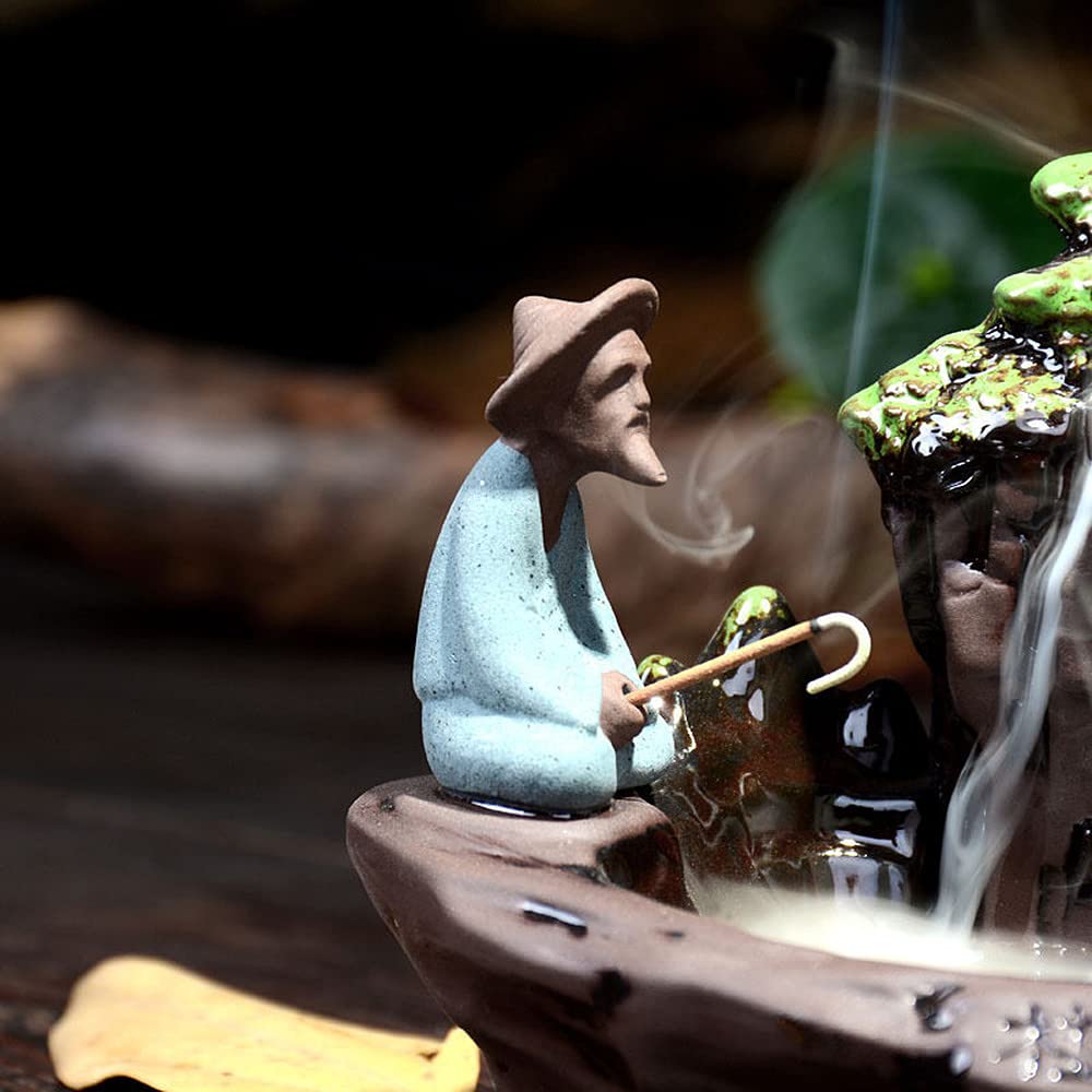 Chinese Ceramic Landscape Incense Burner - Elegant Handcrafted Censer for Aromatherapy, Meditation & Home Decor | Perfect for Yoga, Zen Spaces & Gift Giving