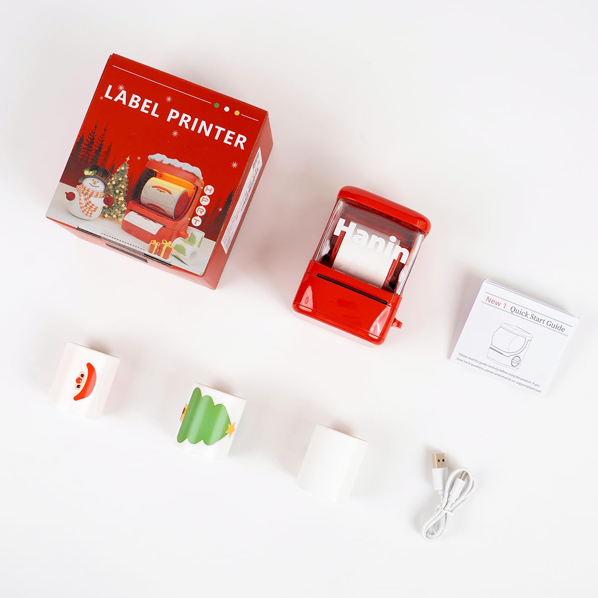 HPRT 2 Inch Portable Thermal Label Printer with Tape - Large Label Maker for Storage Bins, Stickers, Shipping & Organization (Red) - Perfect for Home, Office & Warehouse Use
