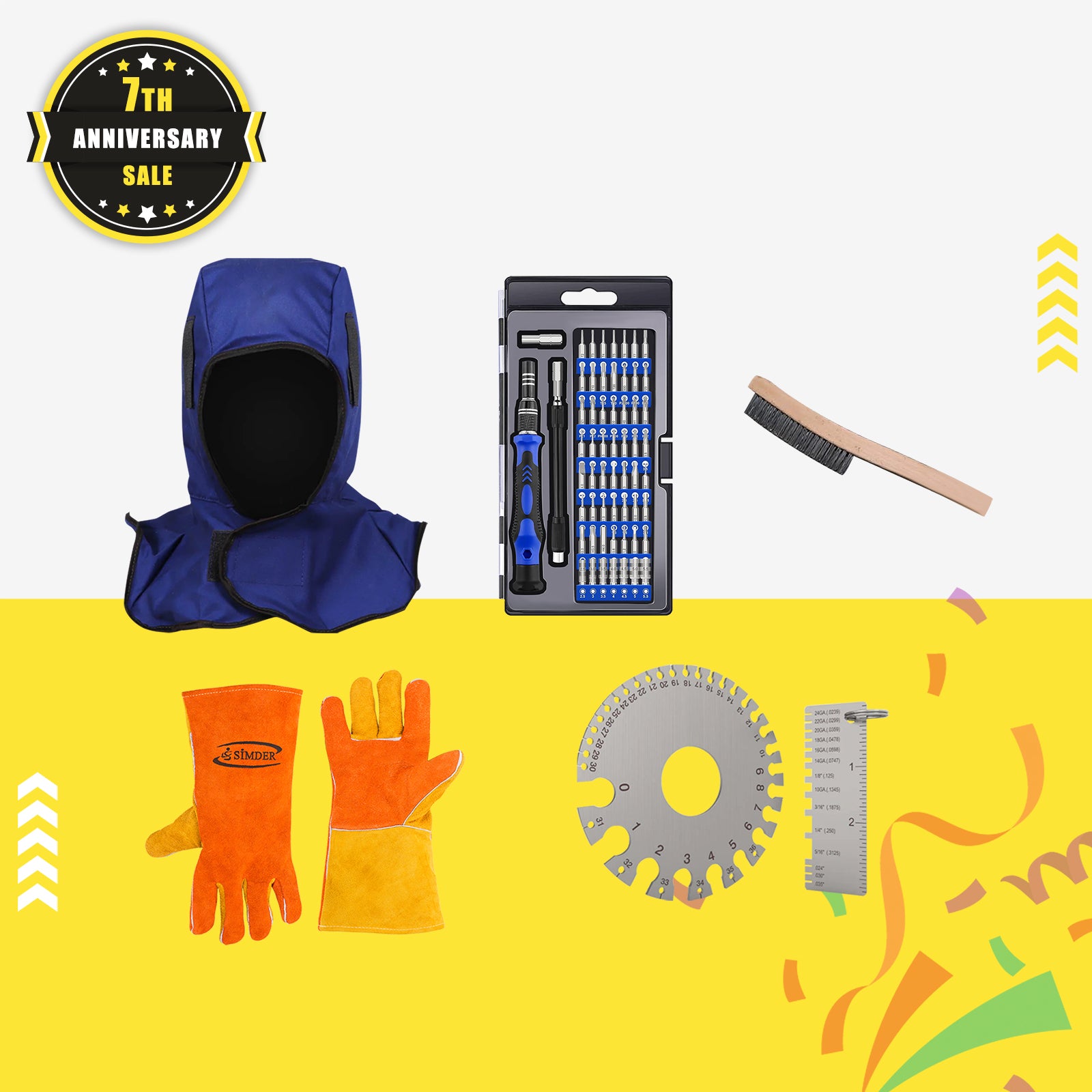 SSimder 5-Piece Welding Protection Kit - Safety Goggles, Gloves & Mask for Metal Fabrication & DIY Projects