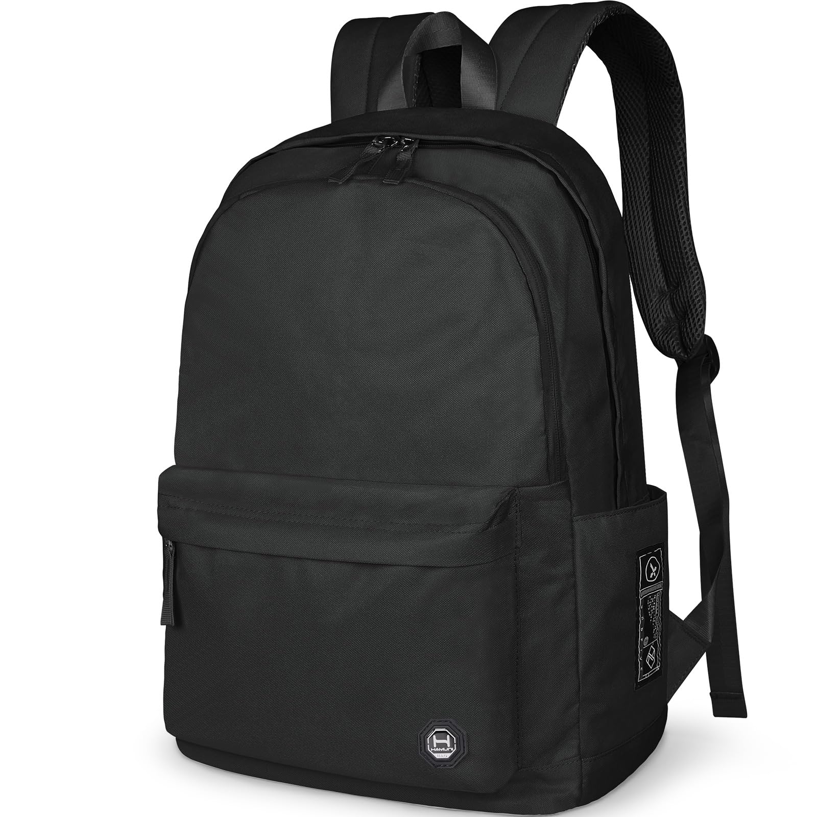HAMUNI Lightweight Unisex Backpack for School, College, Travel & Work - Durable Laptop Backpack Fits 15.6 Inch Notebook - Perfect for Students, Professionals & Daily Commuters (Black, One Size)