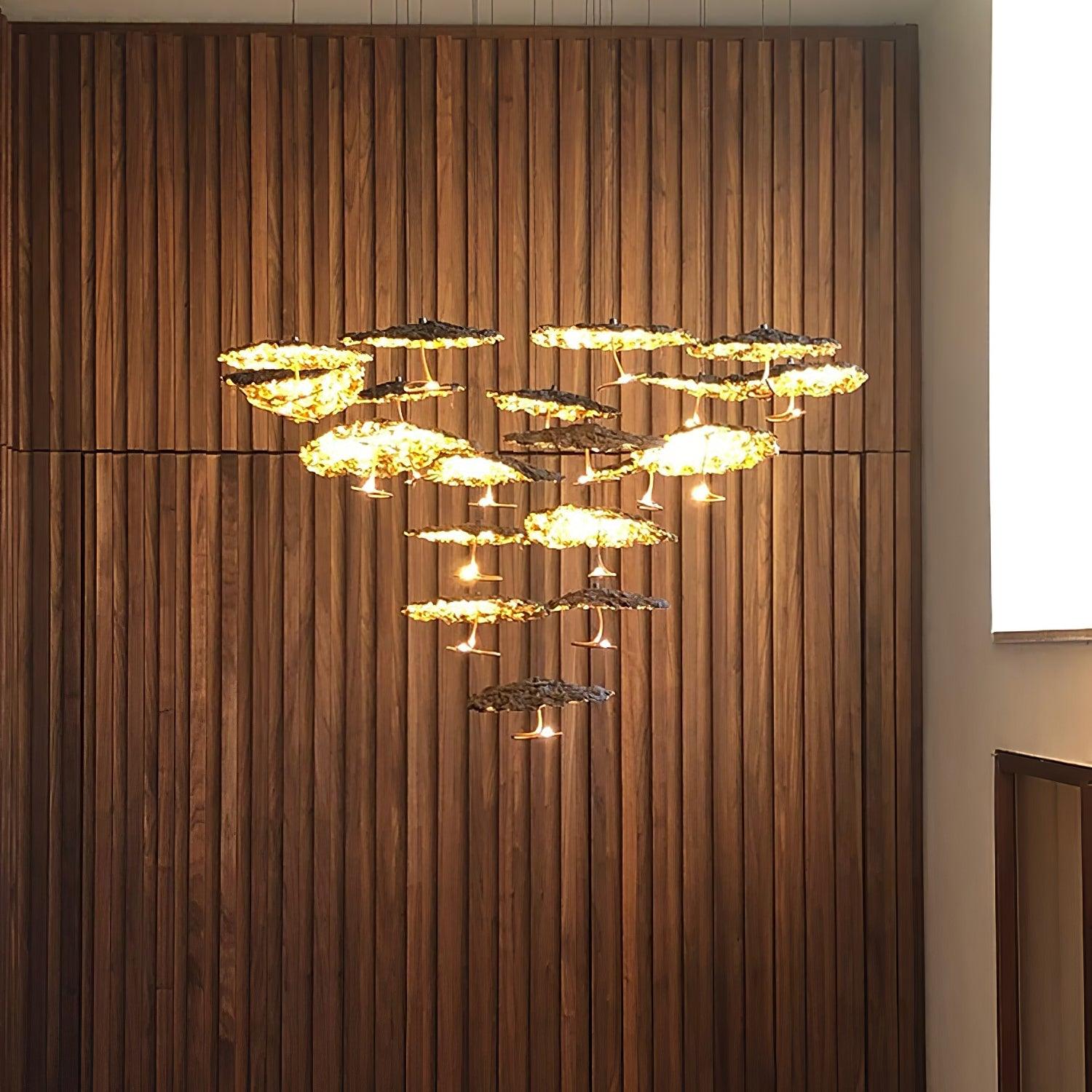 Brass Aviary Constellation Chandelier - Elegant Celestial Lighting Fixture for Dining Room, Bedroom & Living Room Decor