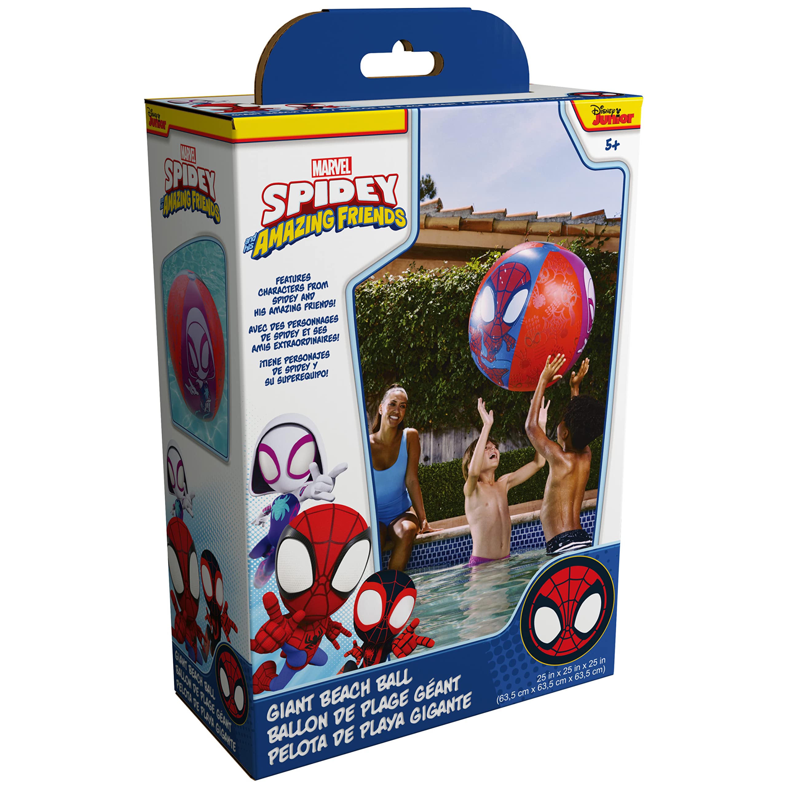 **Swimways Marvel Spiderman Giant Inflatable Beach Ball - Fun Kids Pool & Beach Toy for Ages 5+, Perfect for Swimming, Summer Parties & Outdoor Water Play**
