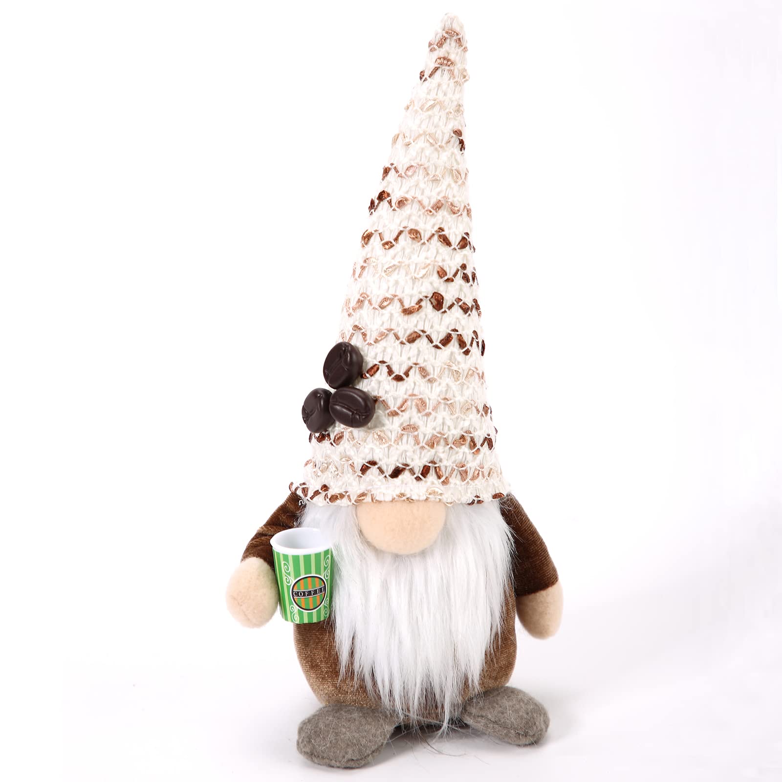 3D Coffee Gnomes Decor - Handmade Collectible Figurines for Coffee Station, Tiered Tray & Farmhouse Kitchen Decor - Perfect for Home, Living Room & Gift Giving