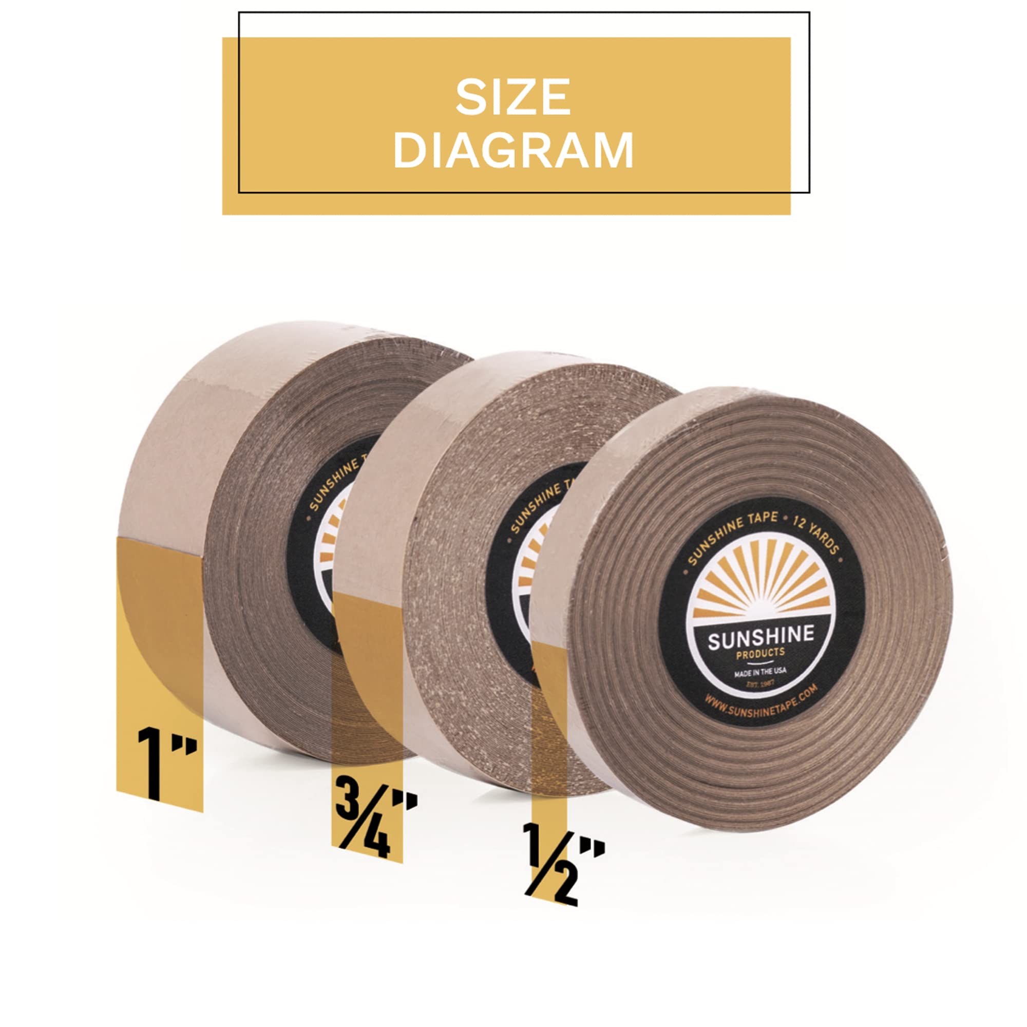 3 Pack Double Sided Medical Grade Wig Adhesive Tape - 1/2