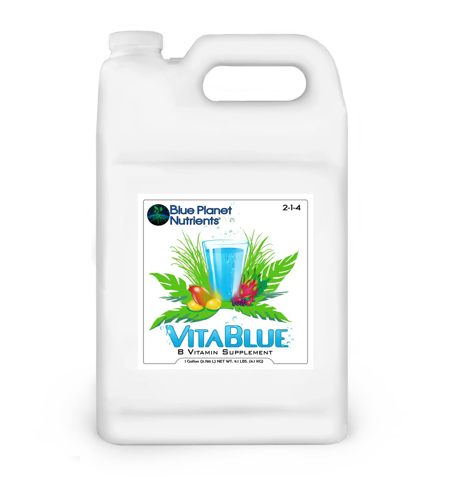 VitaBlue Complete B-Vitamin Supplement for Plants (128 oz Gallon) - Concentrated All-Purpose Liquid Fertilizer for Indoor & Outdoor Plants, Gardens, Hydroponics - Promotes Growth & Nutrient Absorption