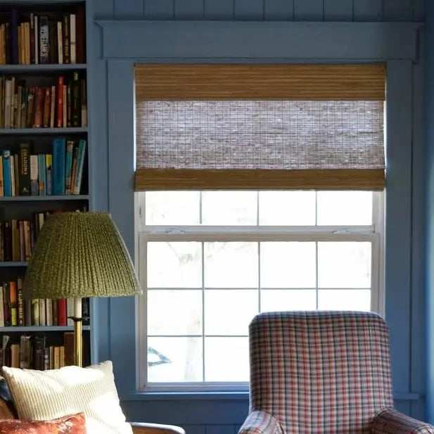 Rae Natural Ramie Flax Woven Wood Shades Series C - Eco-Friendly Window Coverings for Living Room, Bedroom & Office Decor