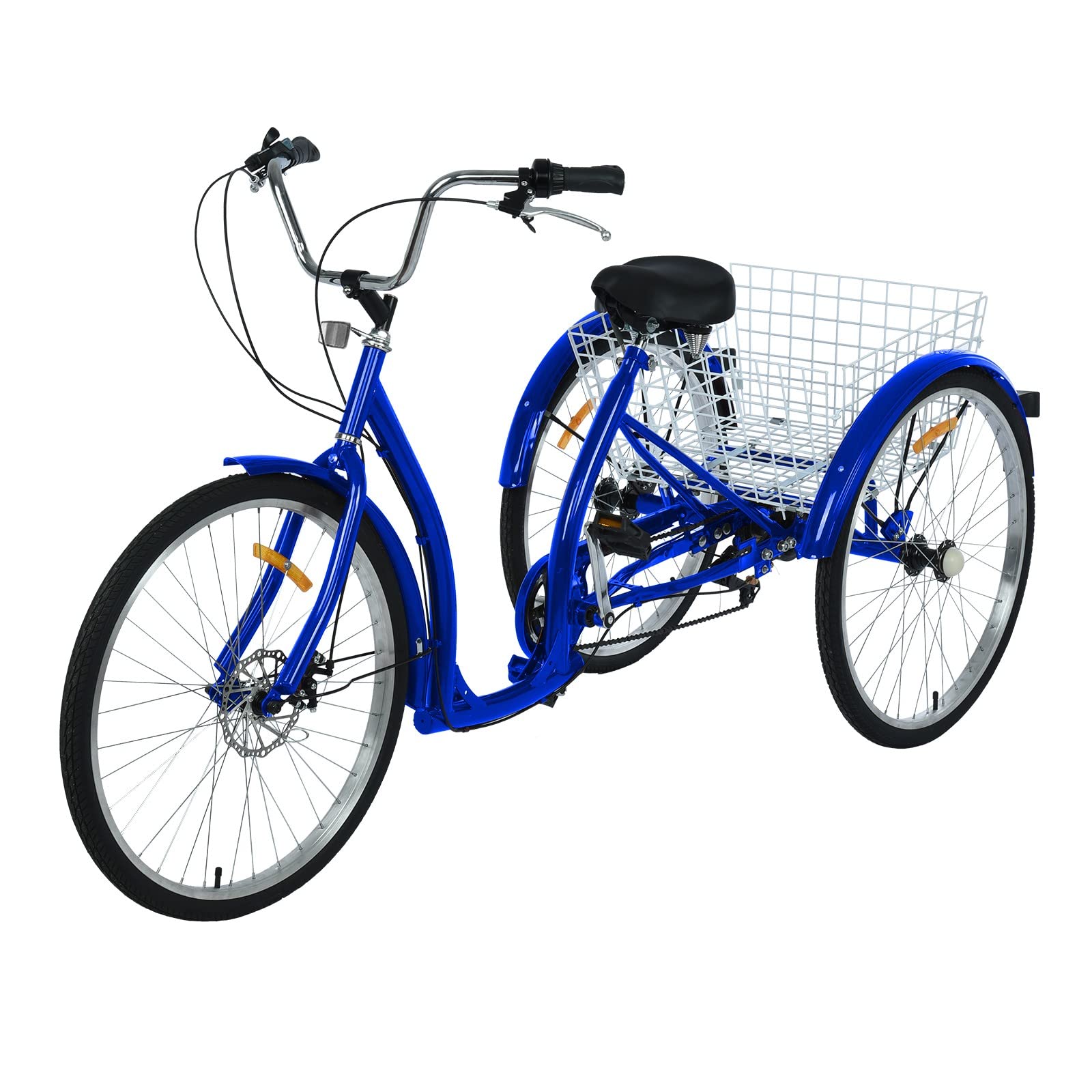 TOHOSP Adult Tricycle 3-Wheel Cruiser Bike - 6-Speed Gear System, 26