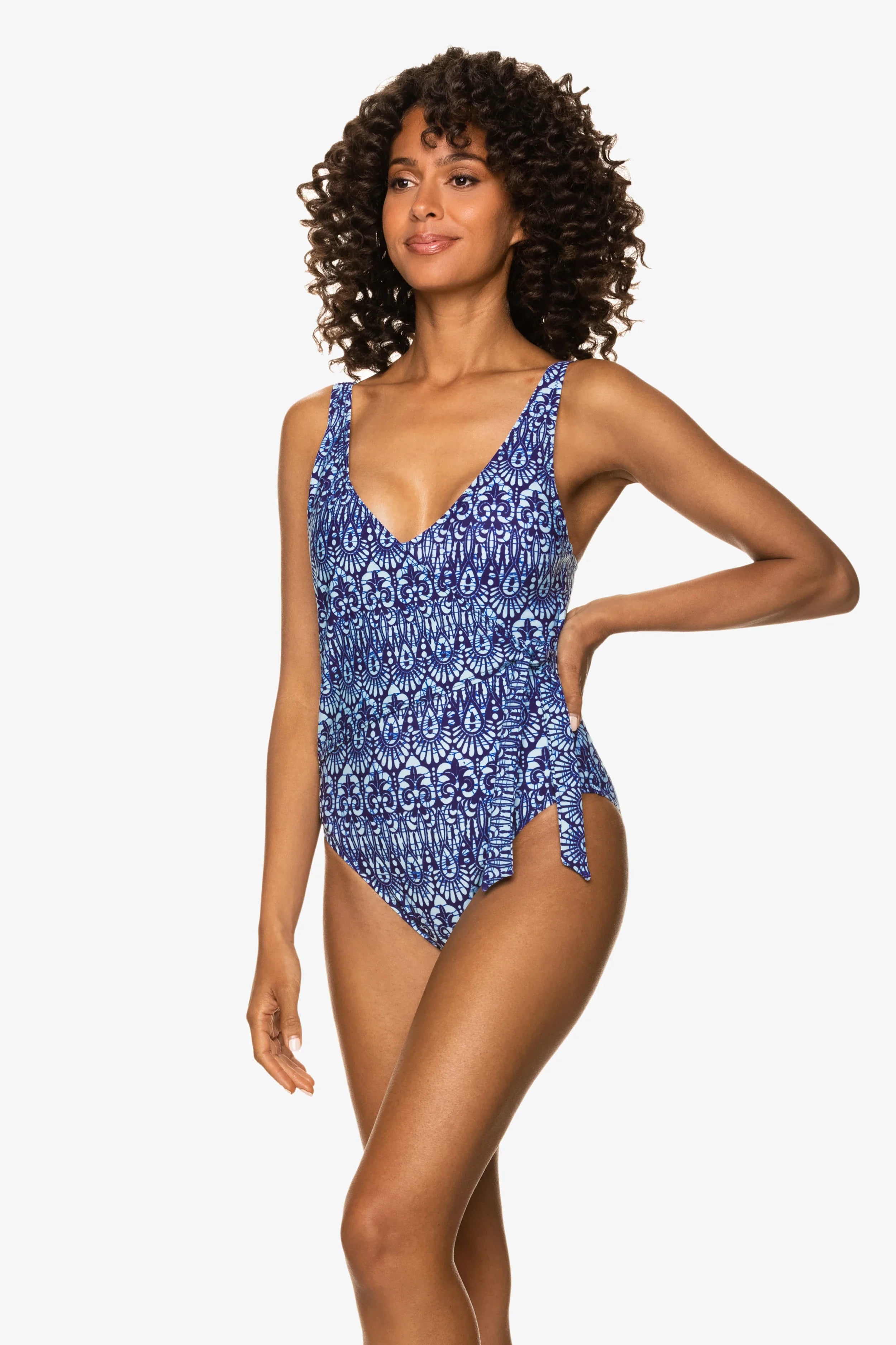 Island Batik Navy One Piece Wrap Dress - Stylish & Comfortable for Casual Wear, Beach Outings & Summer Parties