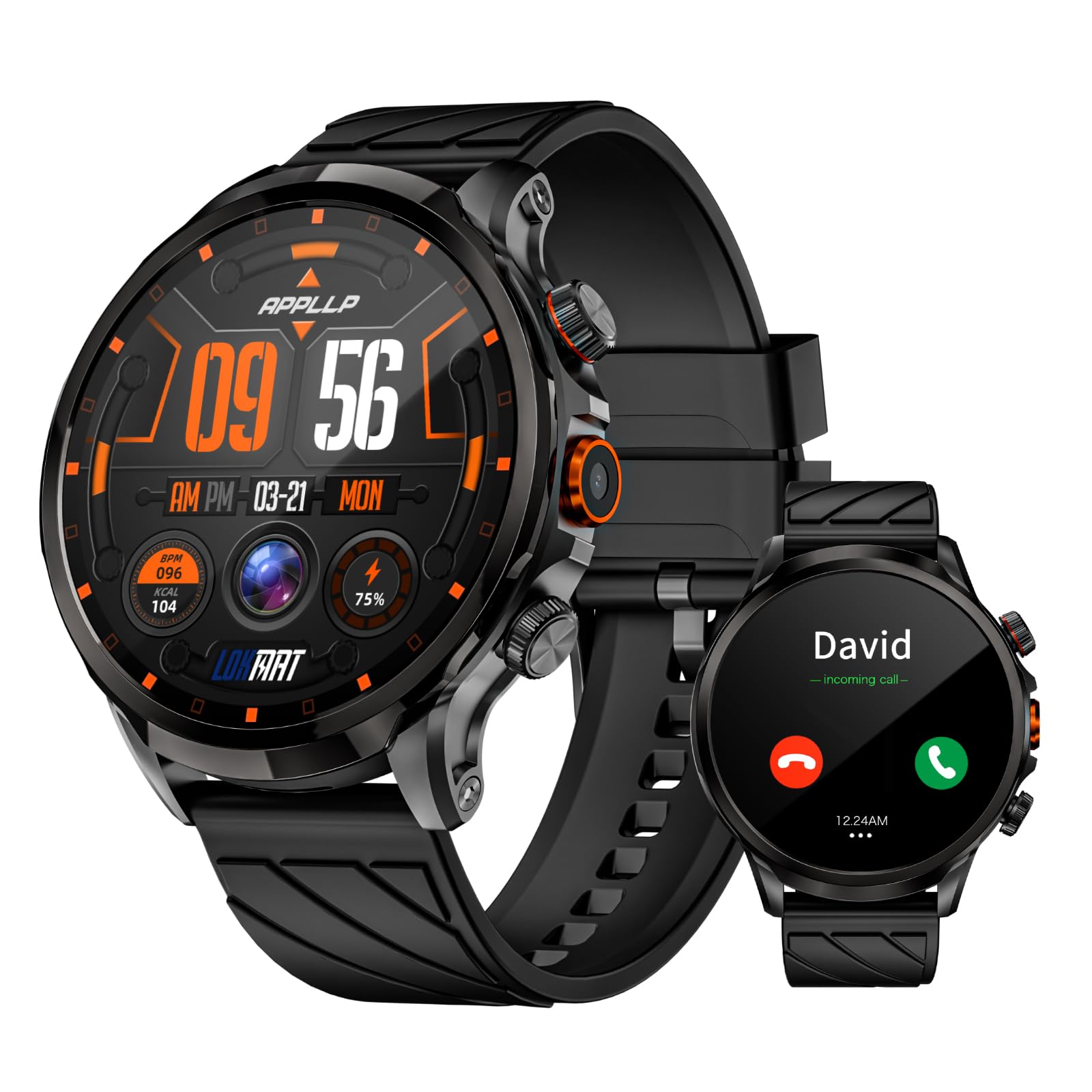 LOKMAT 4G Android Smartwatch with Phone Call Function, 1.85