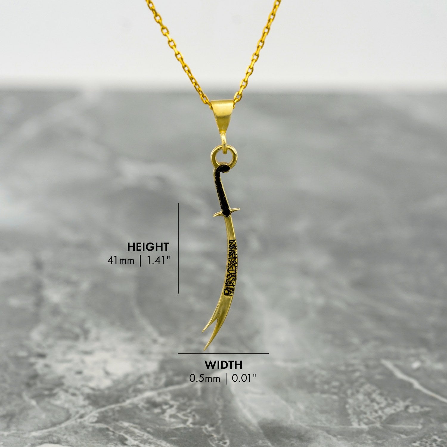 Zulfiqar Sword Necklace - 925 Sterling Silver Islamic Pendant for Men & Women | Muslim Jewelry Gift for Eid, Wedding & Special Occasions