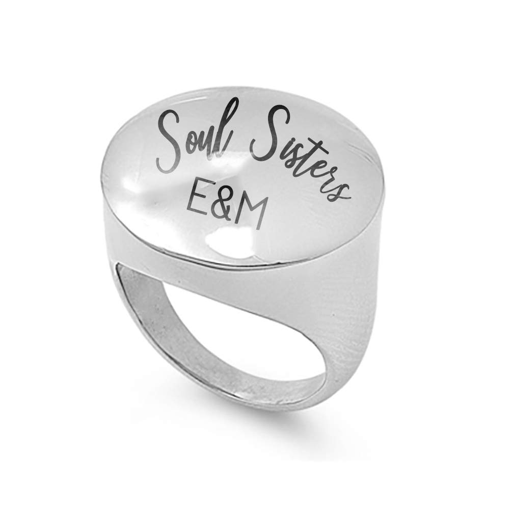 Personalized Stainless Steel Rings for Women - Custom Laser Engraved Initials Jewelry, Best Friend Gifts for Sisters, Anniversaries & Special Occasions