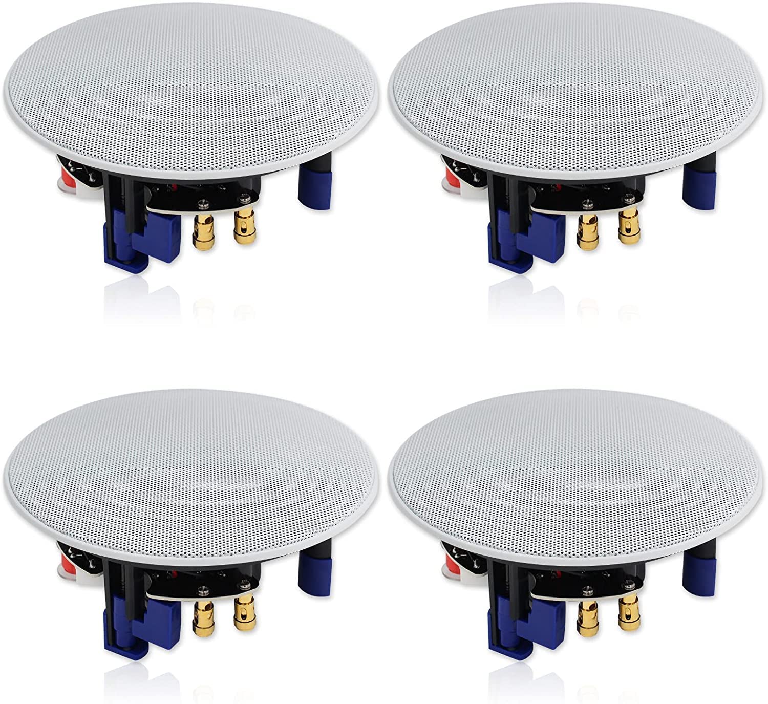 Herdio 320 Watts 2-Way Flush Mount Ceiling Speakers (4 Inches, Set of 4) - Perfect for Bathroom, Kitchen, Living Room & Office - High-Quality Sound for Home Theater, Background Music & Multi-Room Audio Systems