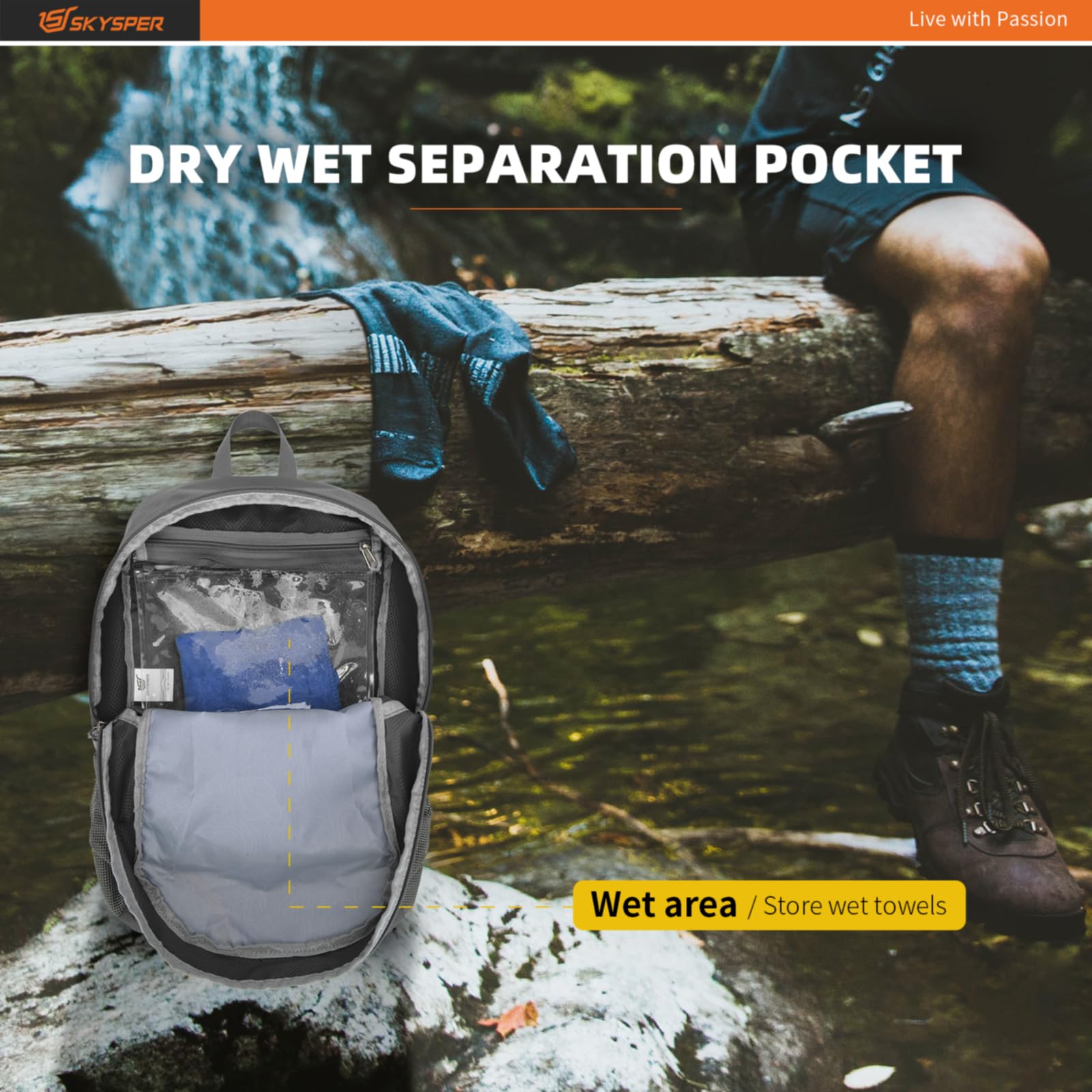 SKYSPER 20L Ultralight Waterproof Foldable Backpack - Compact Daypack for Hiking, Travel & Daily Commute - Perfect for Outdoor Adventures, City Trips & Work/School Use
