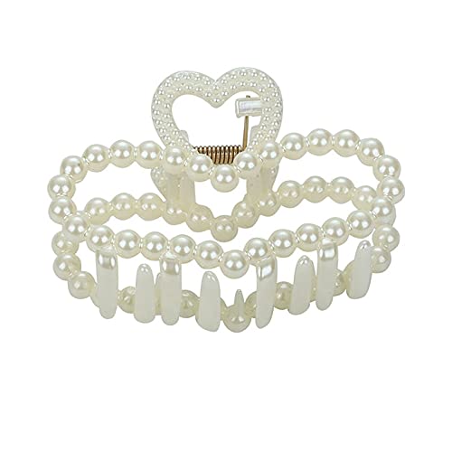Licogel 6PCS Pearl Hair Claw Clips - Fashionable Geometric Hair Clips for Women & Girls, Non-Slip Jaw Clips for Ponytail, Bun & Updo Hairstyles - Perfect for Daily Use, Work, Parties & Special Occasions