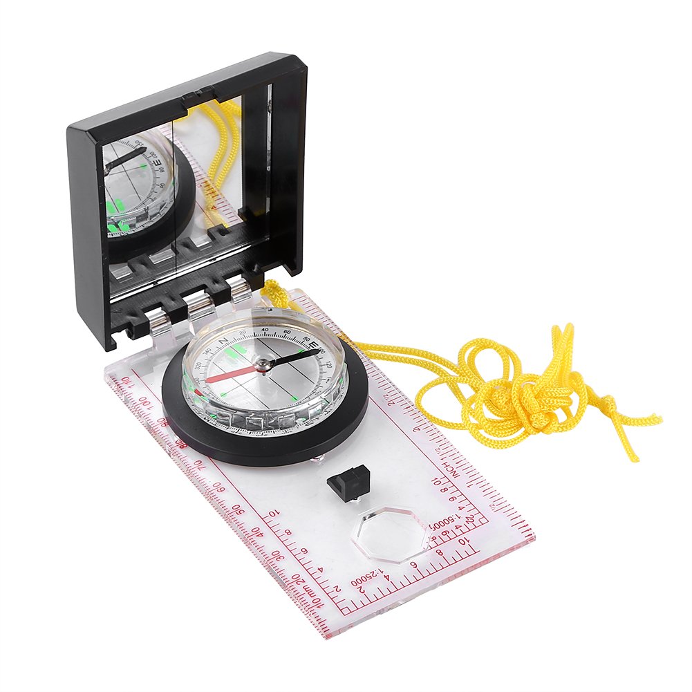Premium Multi-Functional Map Compass with Mirror, Ruler & Declination - Perfect for Camping, Hiking, Fishing, Orienteering & Outdoor Navigation - Essential Survival Gear for Adventurers