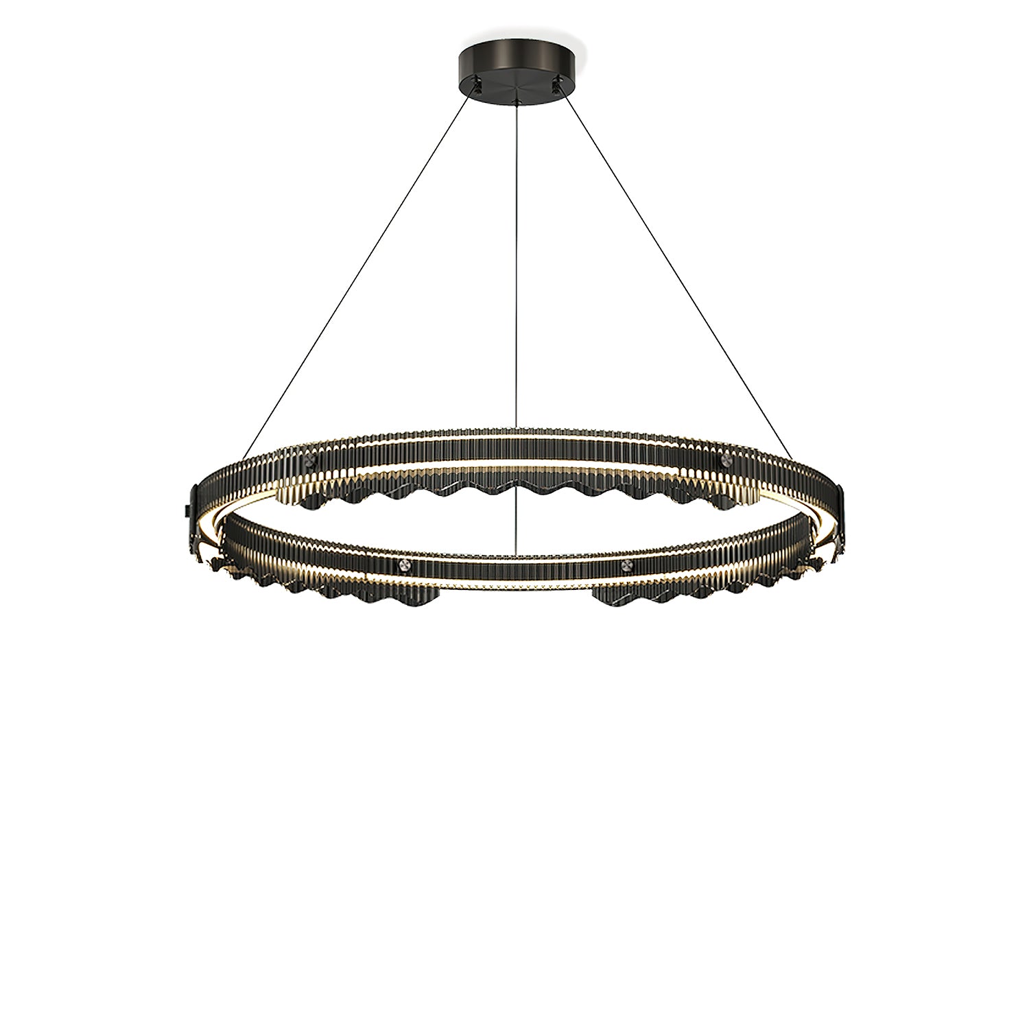 Elegant Striped Glass Chandelier - Modern Luxury Lighting Fixture for Dining Room, Bedroom & Living Room Decor