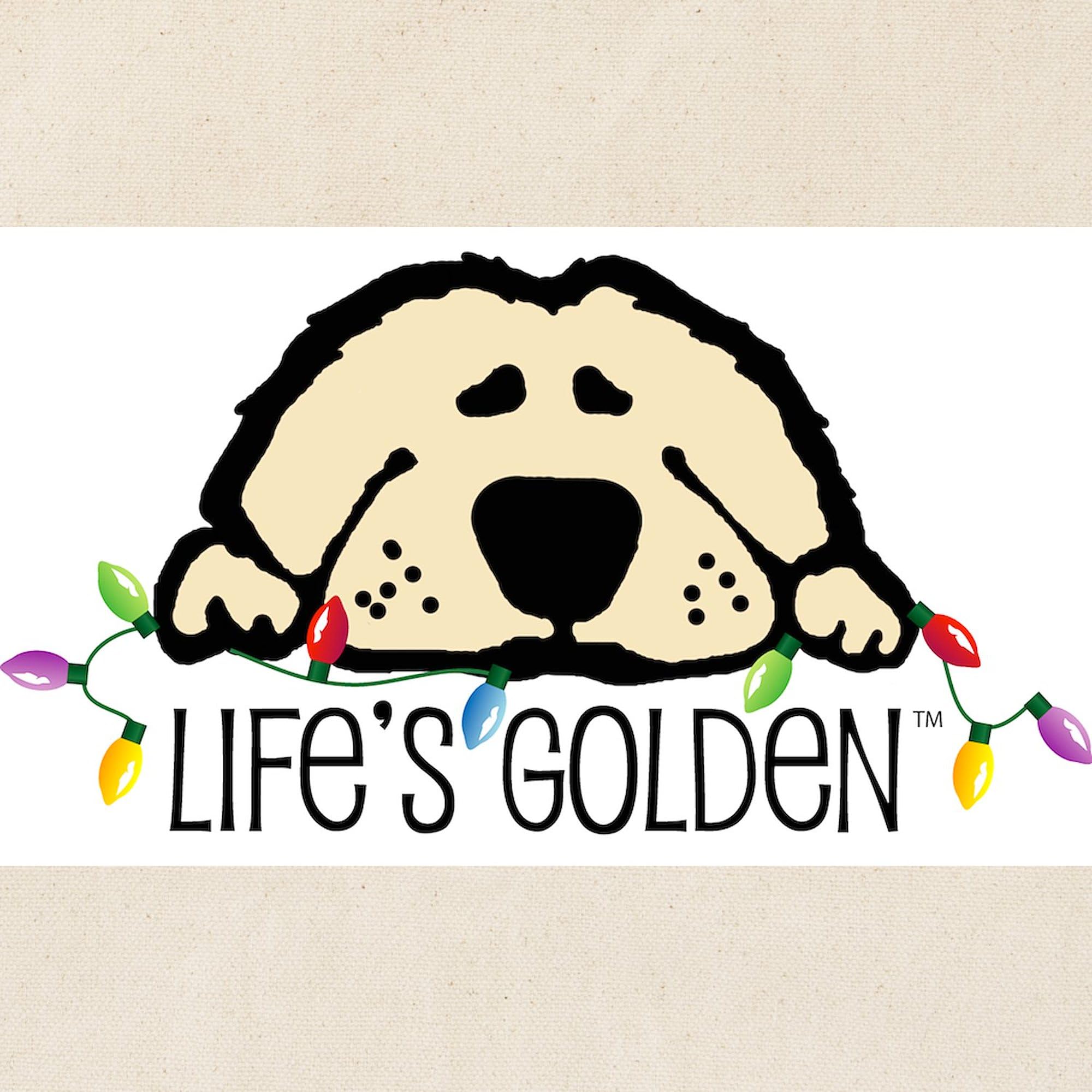 Life's Golden Christmas Tote Bag - Natural Canvas Reusable Shopping Bag for Holiday Gifts, Groceries & Everyday Use | Eco-Friendly Christmas Gift Idea