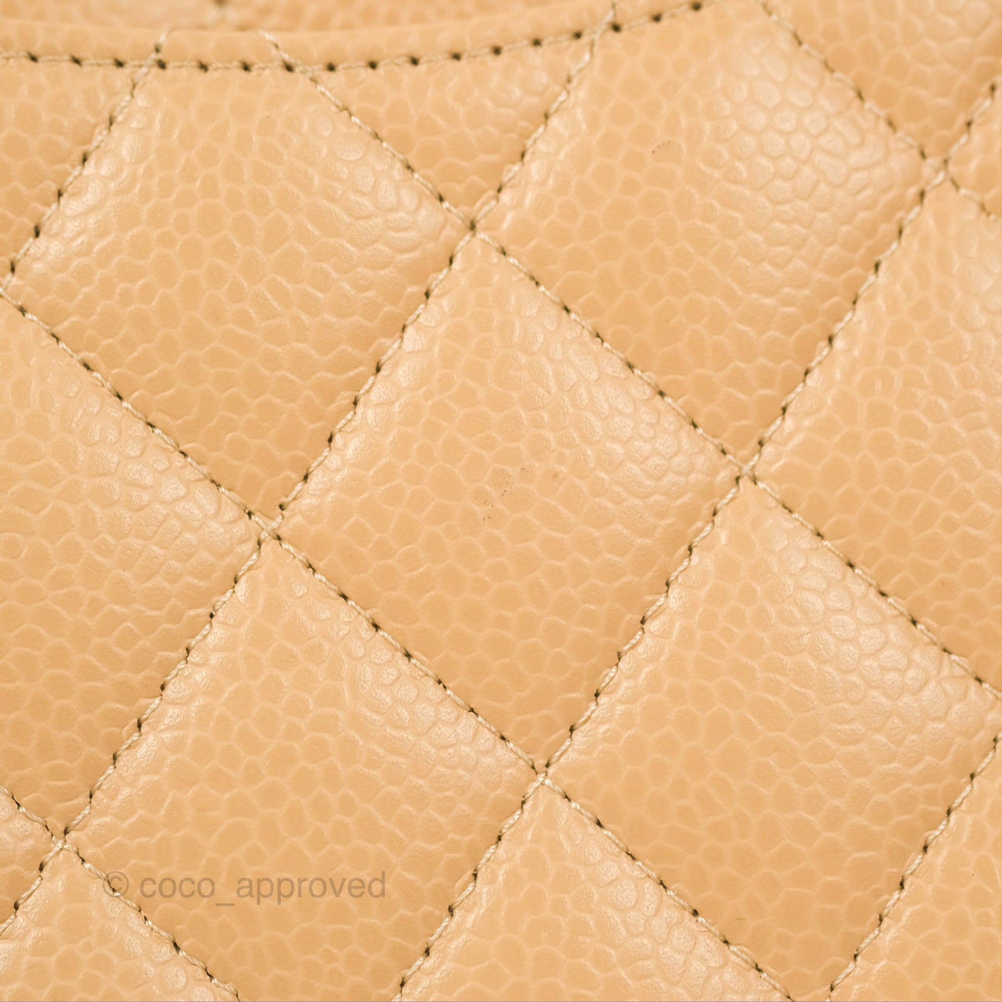 Chanel Classic Medium Double Flap Bag Quilted Beige Caviar Leather with Silver Hardware - Luxury Designer Handbag for Women, Perfect for Work, Evening & Special Occasions