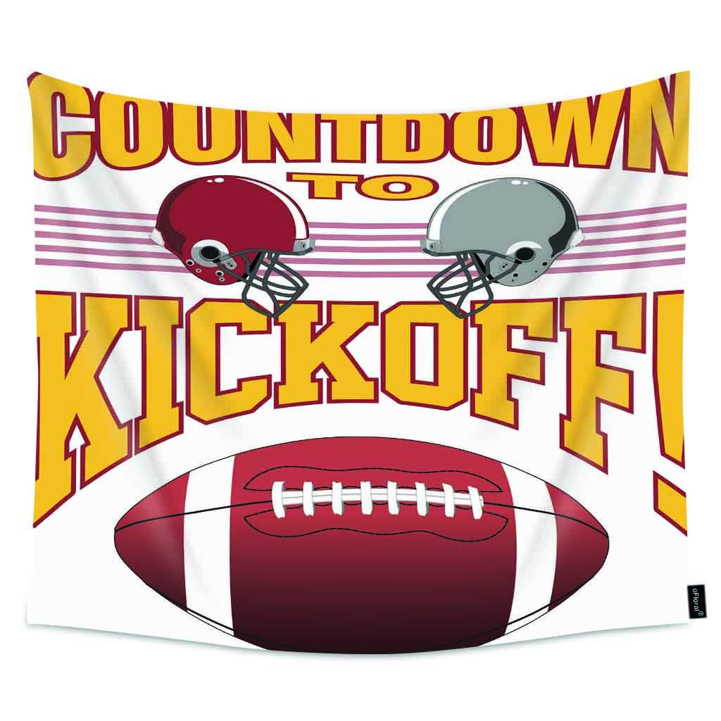 oFloral Football & Helmets Hanging Tapestry - 60x80 Inch Printed Sports Decor for Game Day Countdown - Perfect for Living Room, Bedroom & Man Cave Decor - Great Gift for Football Fans & Women