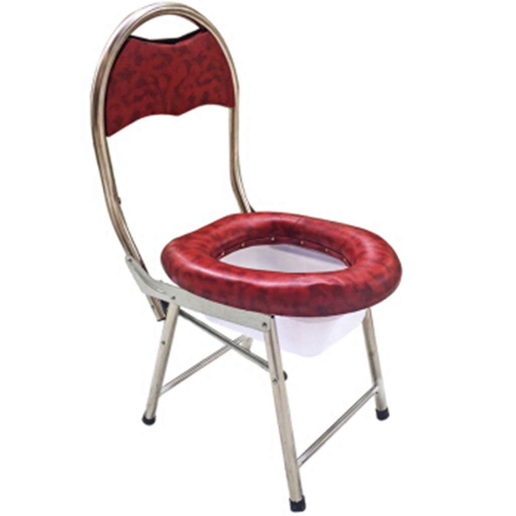 Portable Folding Commode Chair with Padded Seat & Backrest - Non-Slip Shower Toilet for Elderly, Disabled & Pregnancy Use - Bathroom Safety Aid for Bedside, Travel & Home Care