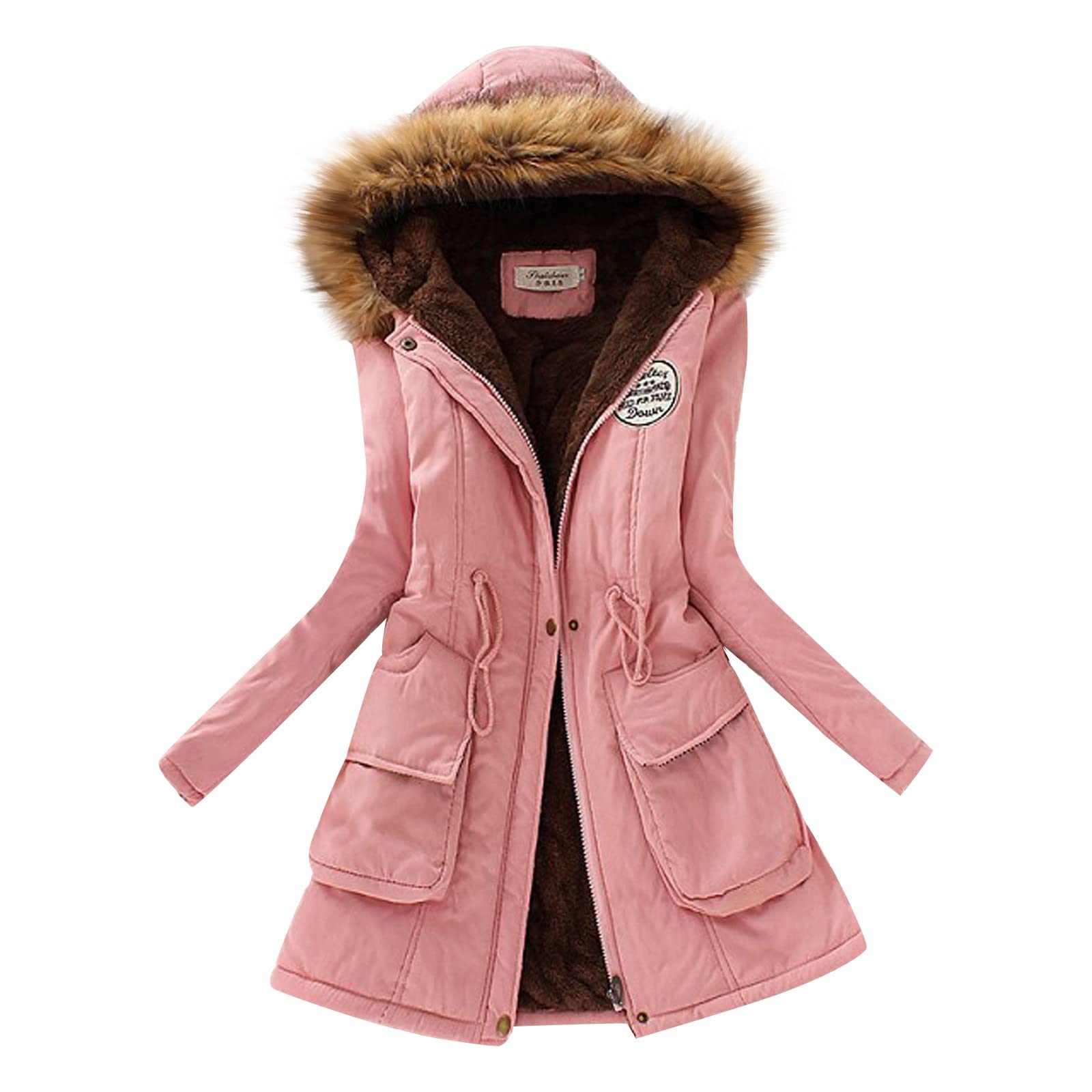 Women's Lightweight Waterproof Fleece Hooded Rain Jacket - Striped Lined Windbreaker for Outdoor Activities, Hiking & Travel